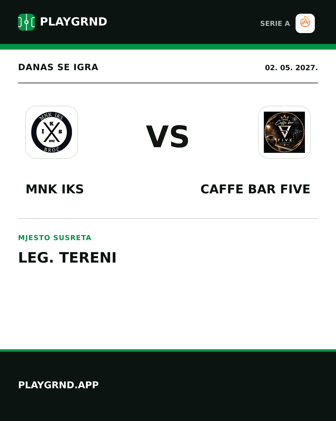 Instagram slika: MNK IKS vs Caffe Bar Five
