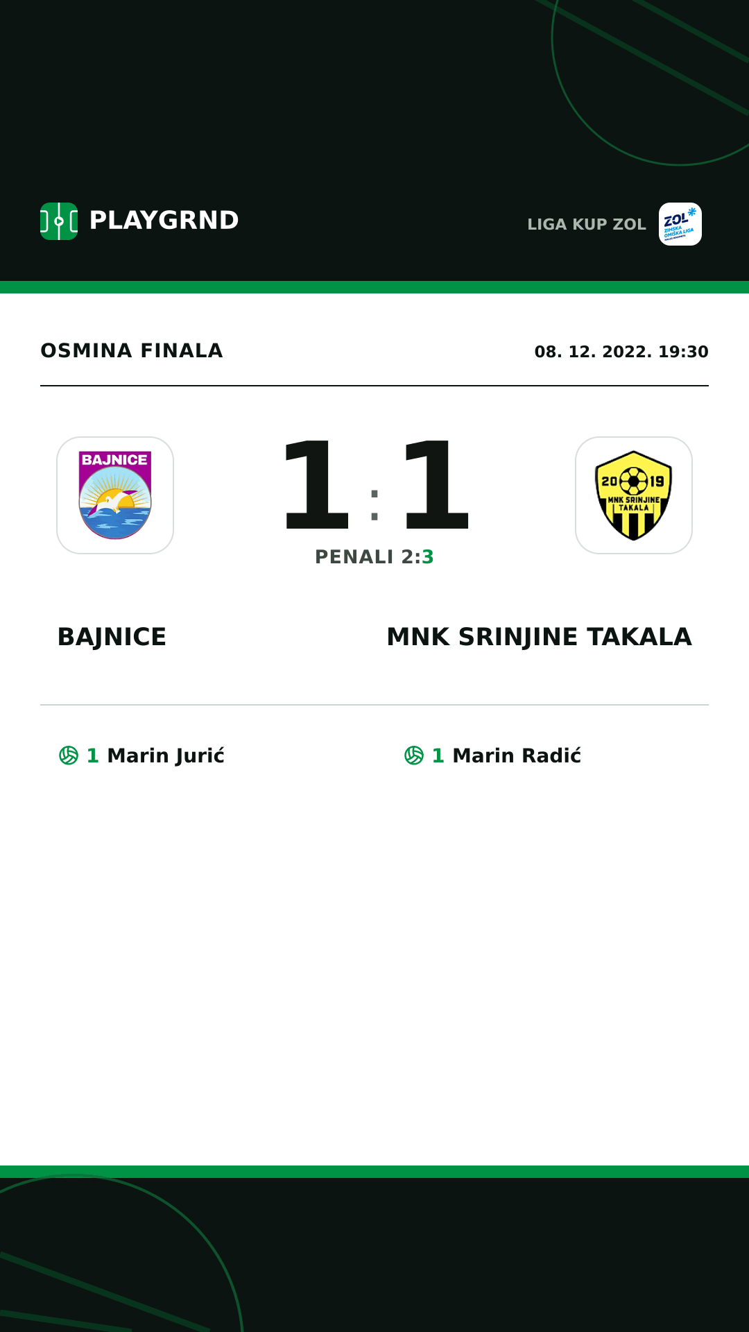 Instagram slika: Bajnice 1:1 MNK Srinjine Takala