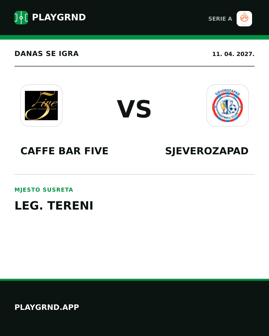 Instagram slika: Caffe Bar Five vs Sjeverozapad