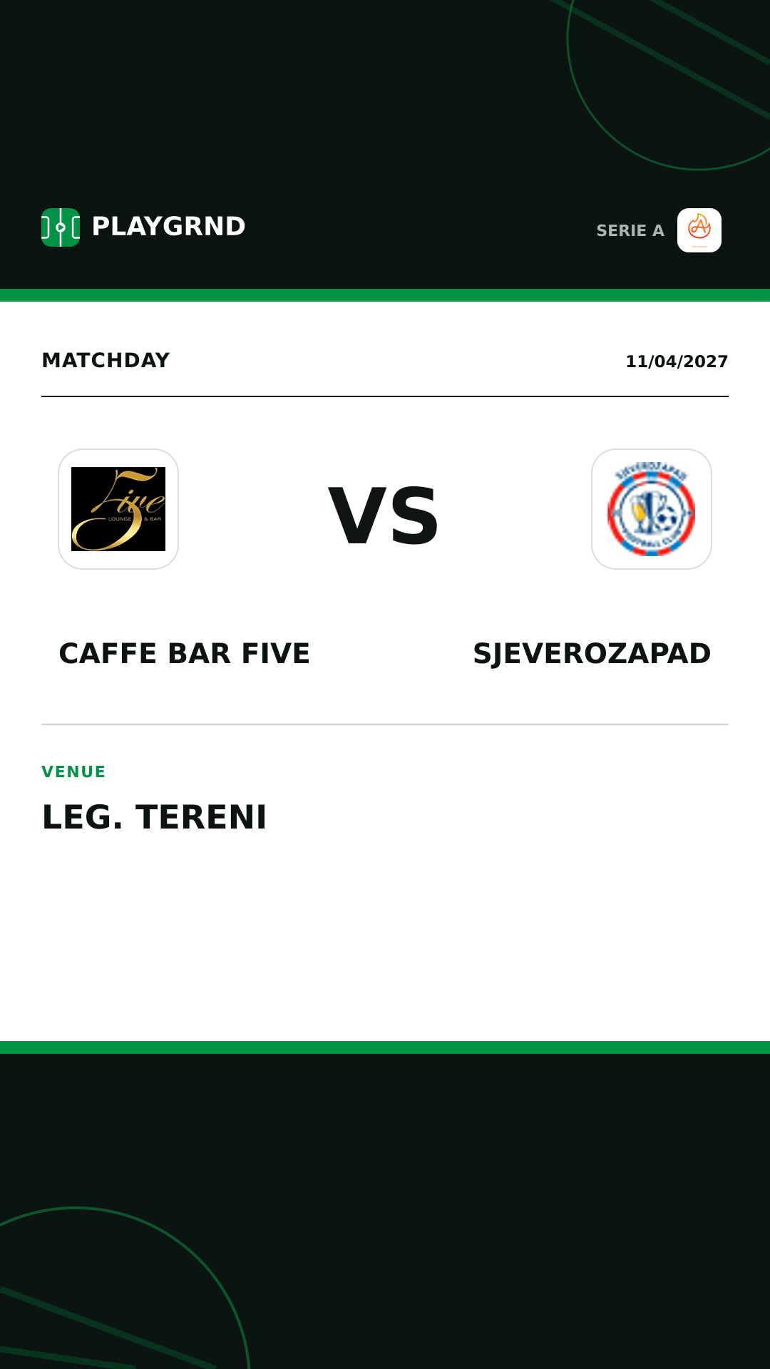 Instagram artwork: Caffe Bar Five vs Sjeverozapad