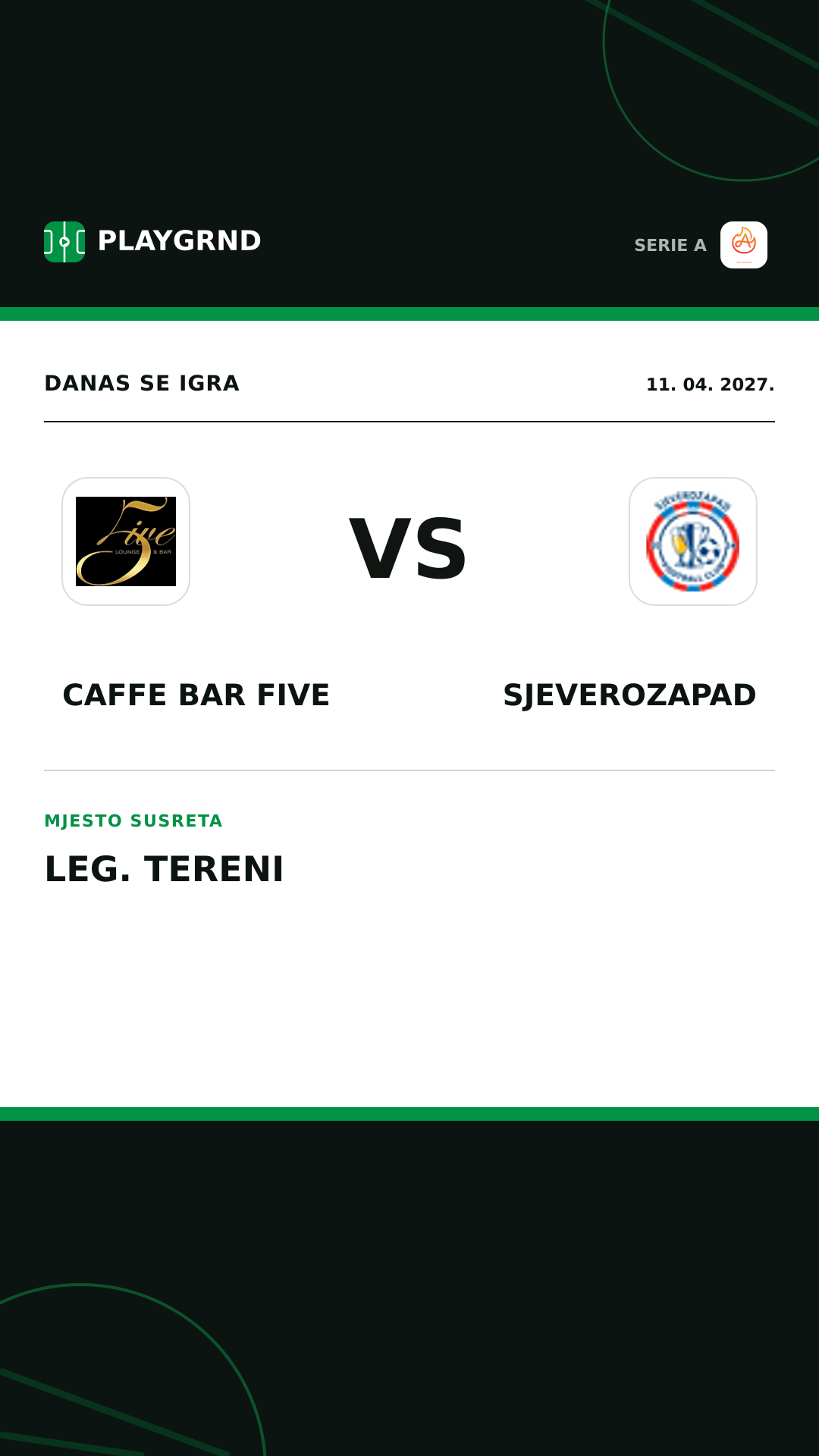 Instagram slika: Caffe Bar Five vs Sjeverozapad
