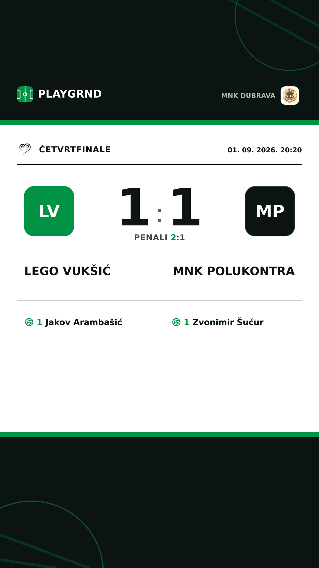 Instagram slika: Lego Vukšić 1:1 MNK Polukontra