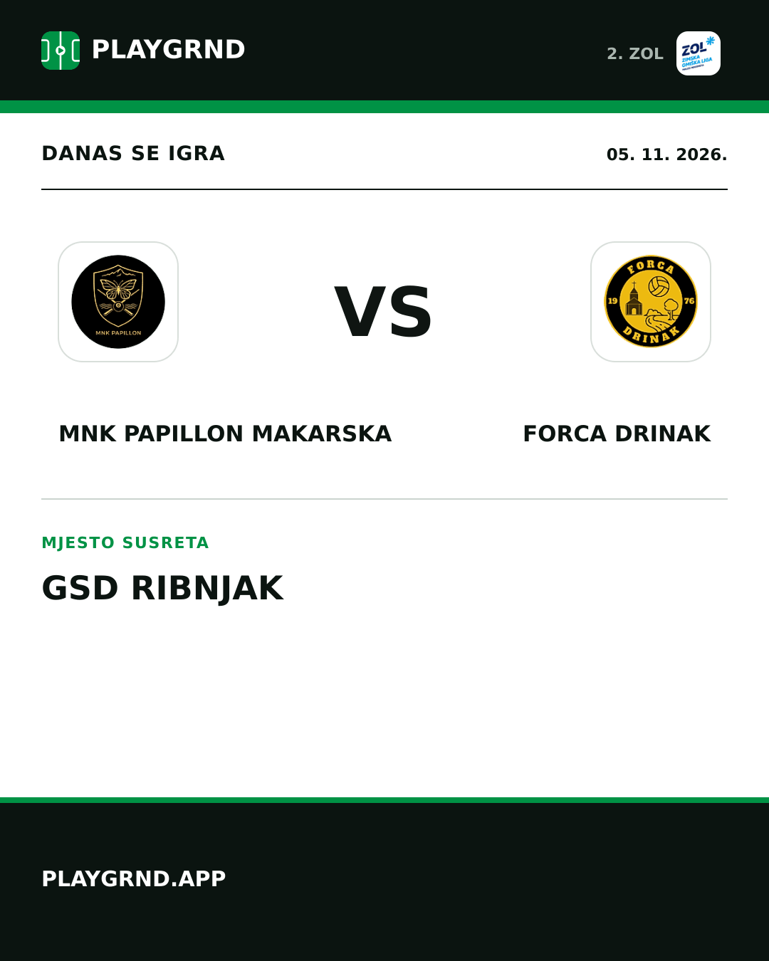 Instagram slika: MNK Papillon Makarska vs Forca Drinak