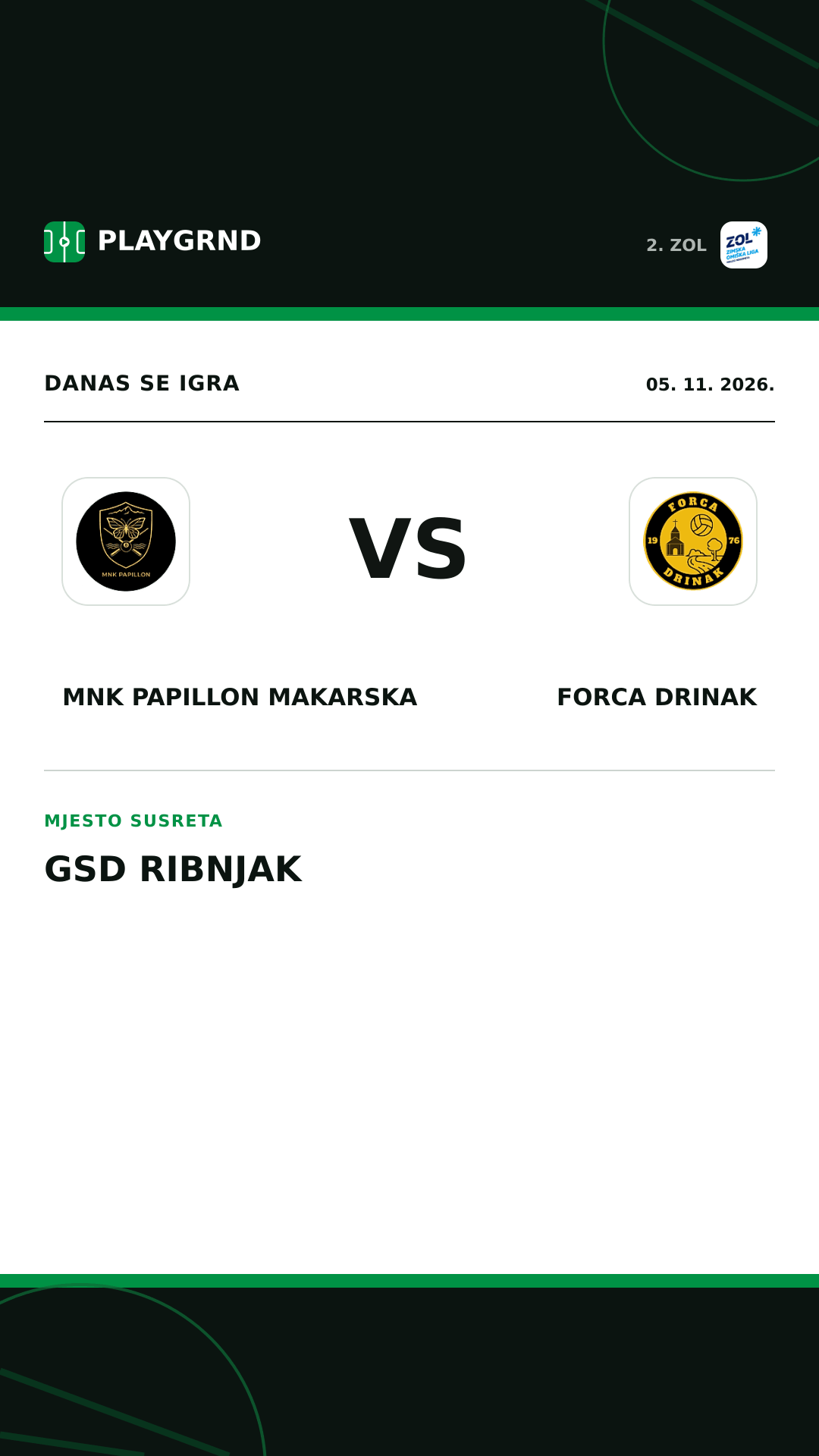 Instagram slika: MNK Papillon Makarska vs Forca Drinak