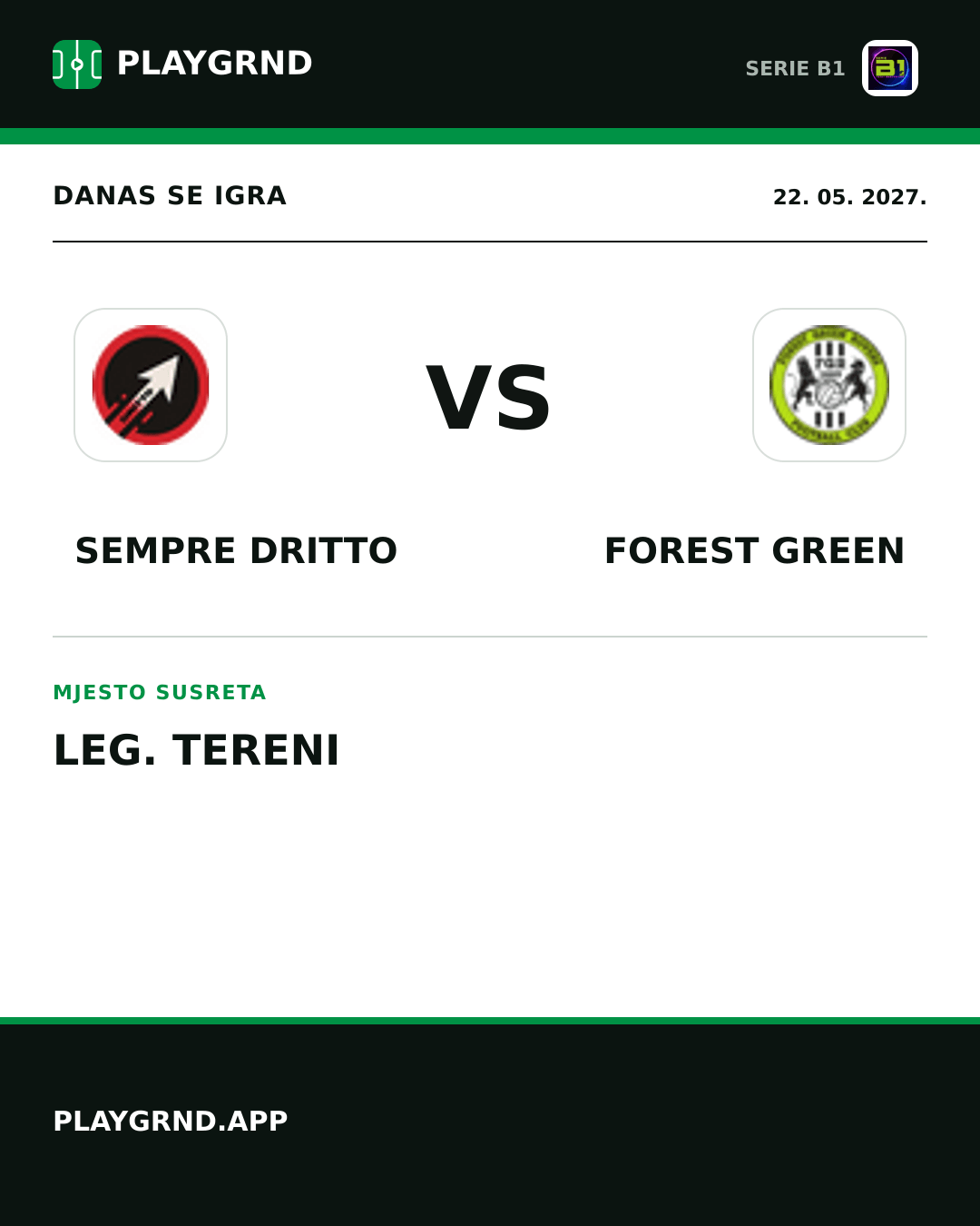 Instagram slika: Sempre Dritto vs Forest Green