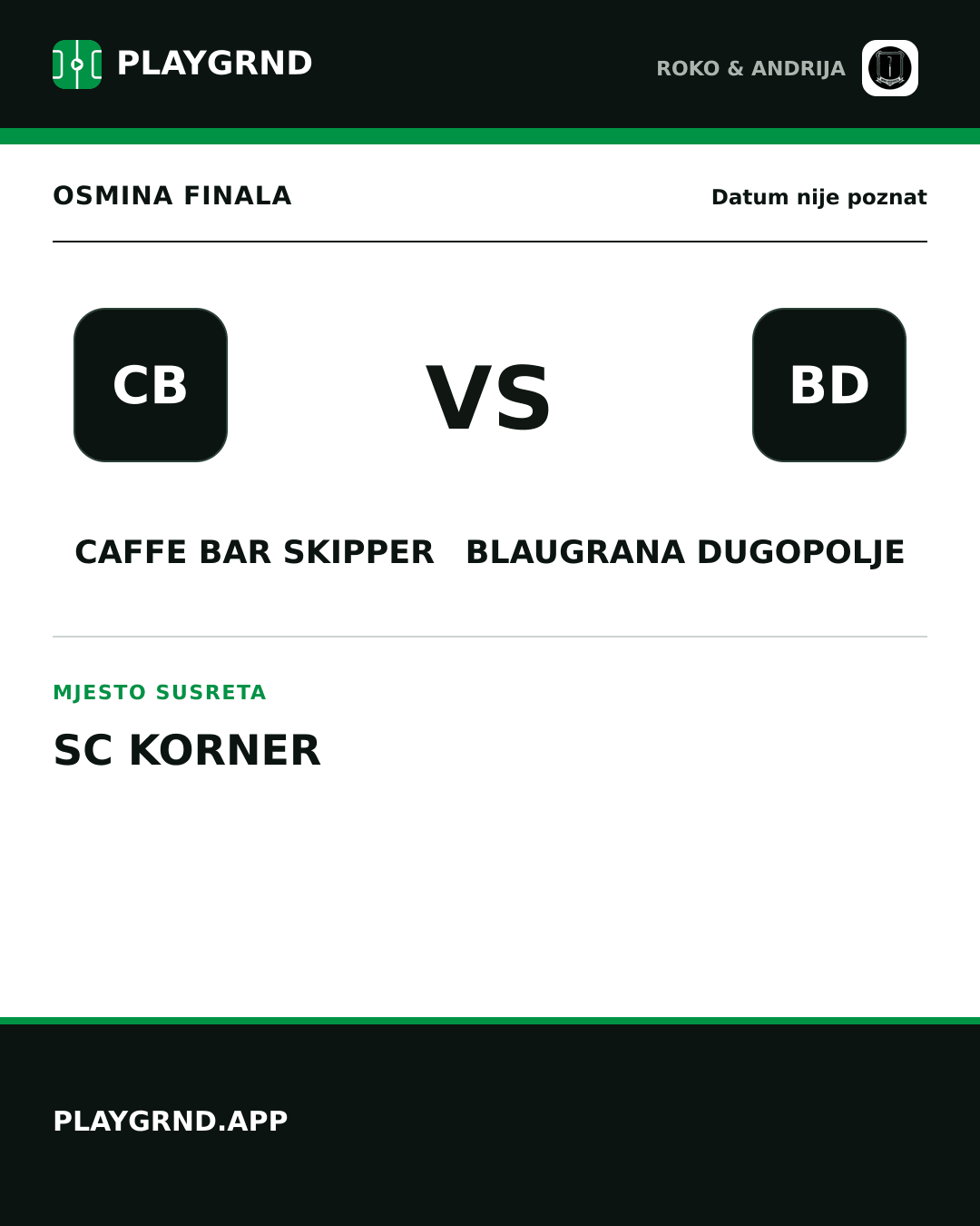 Instagram slika: Caffe bar Skipper vs Blaugrana Dugopolje