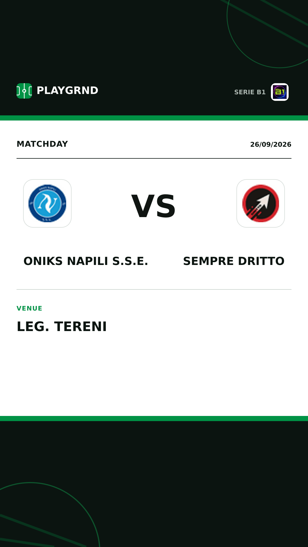 Instagram artwork: Oniks Napili S.S.E. vs Sempre Dritto