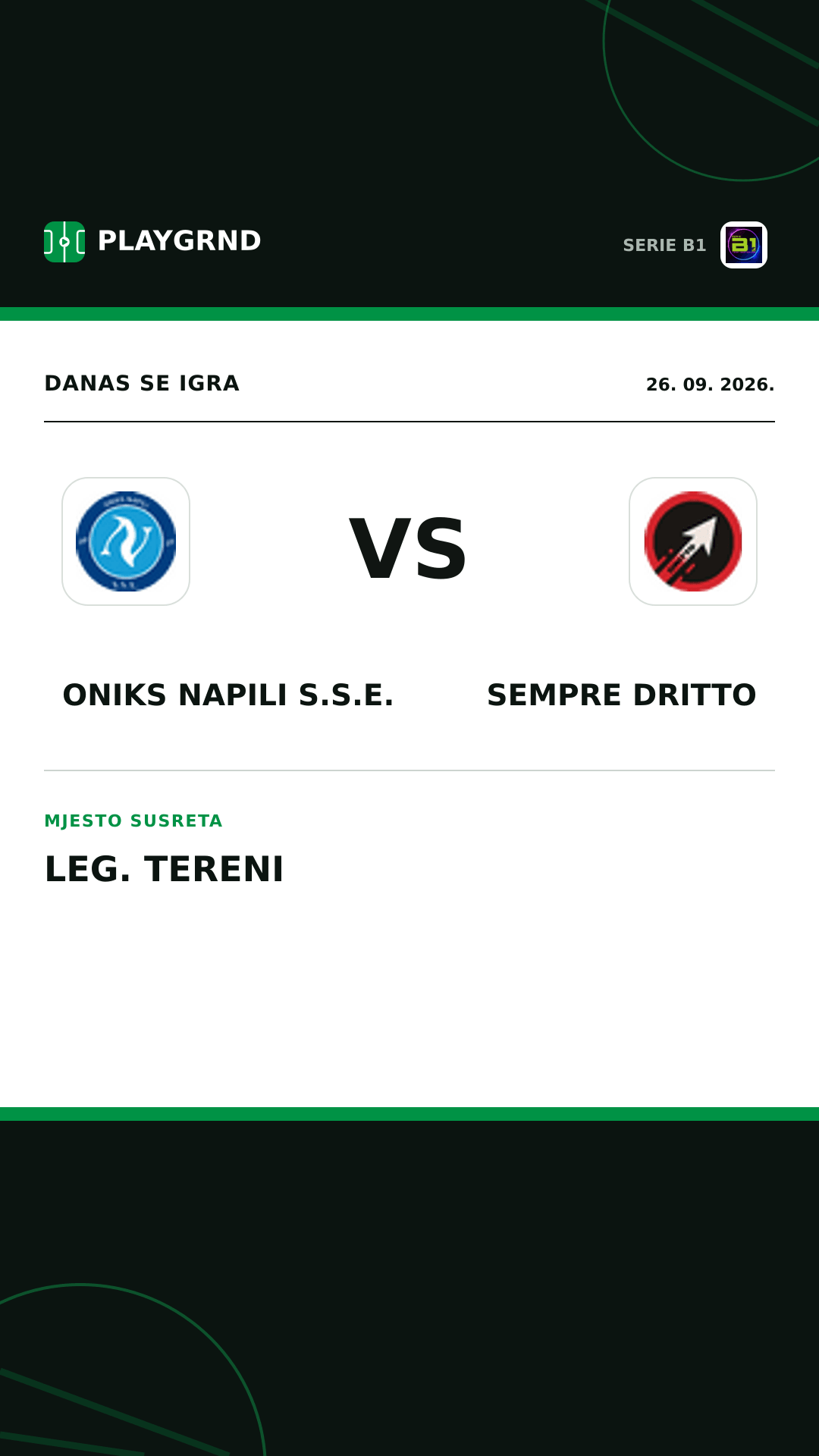 Instagram slika: Oniks Napili S.S.E. vs Sempre Dritto