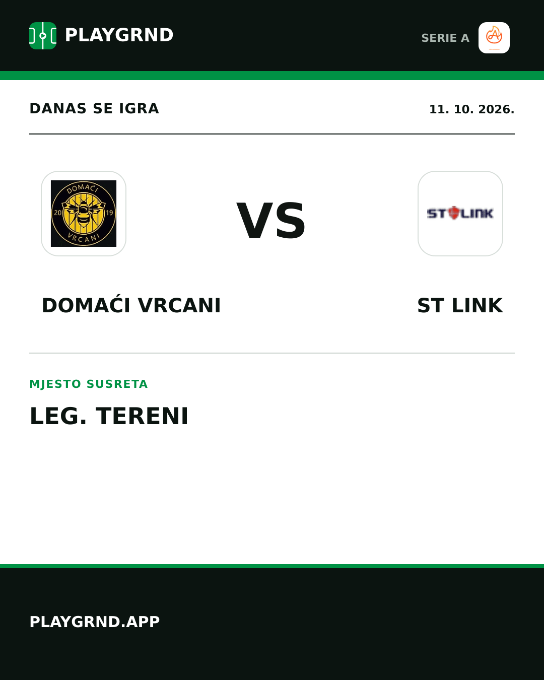 Instagram slika: Domaći Vrcani vs ST Link