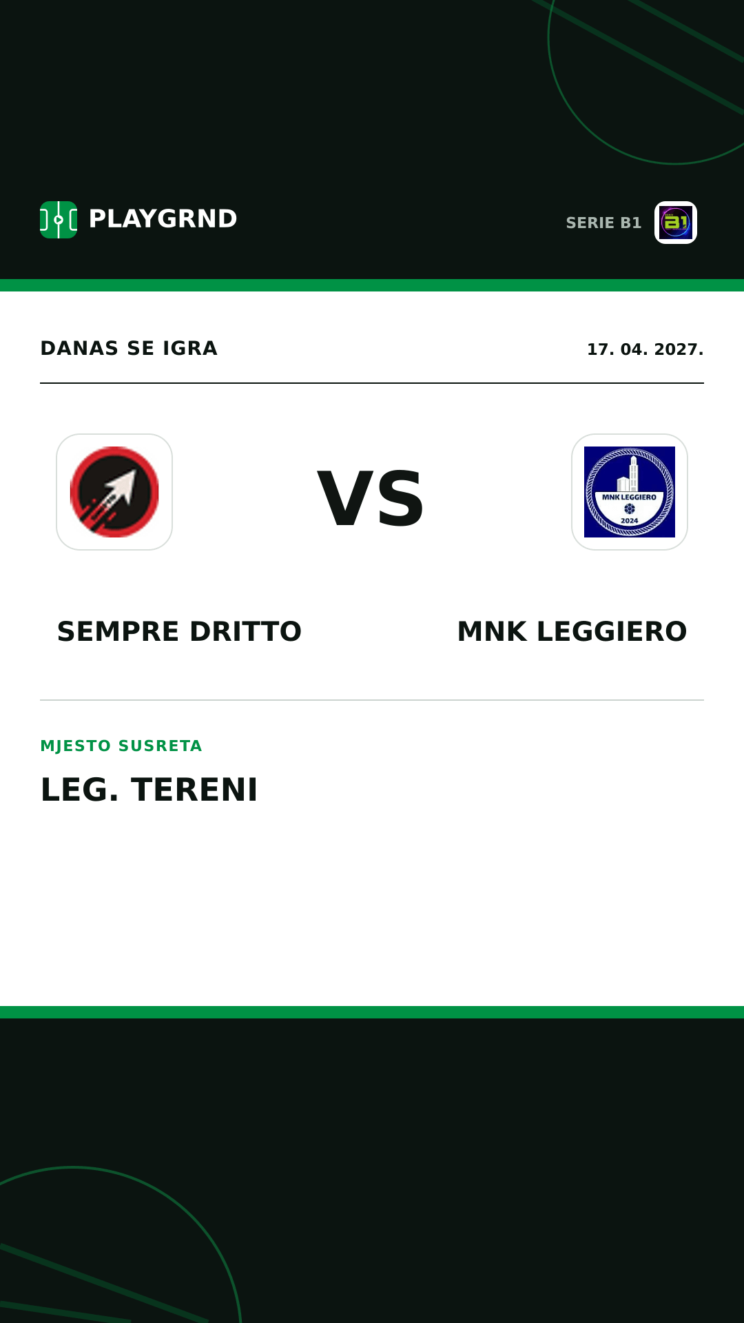 Instagram slika: Sempre Dritto vs MNK Leggiero