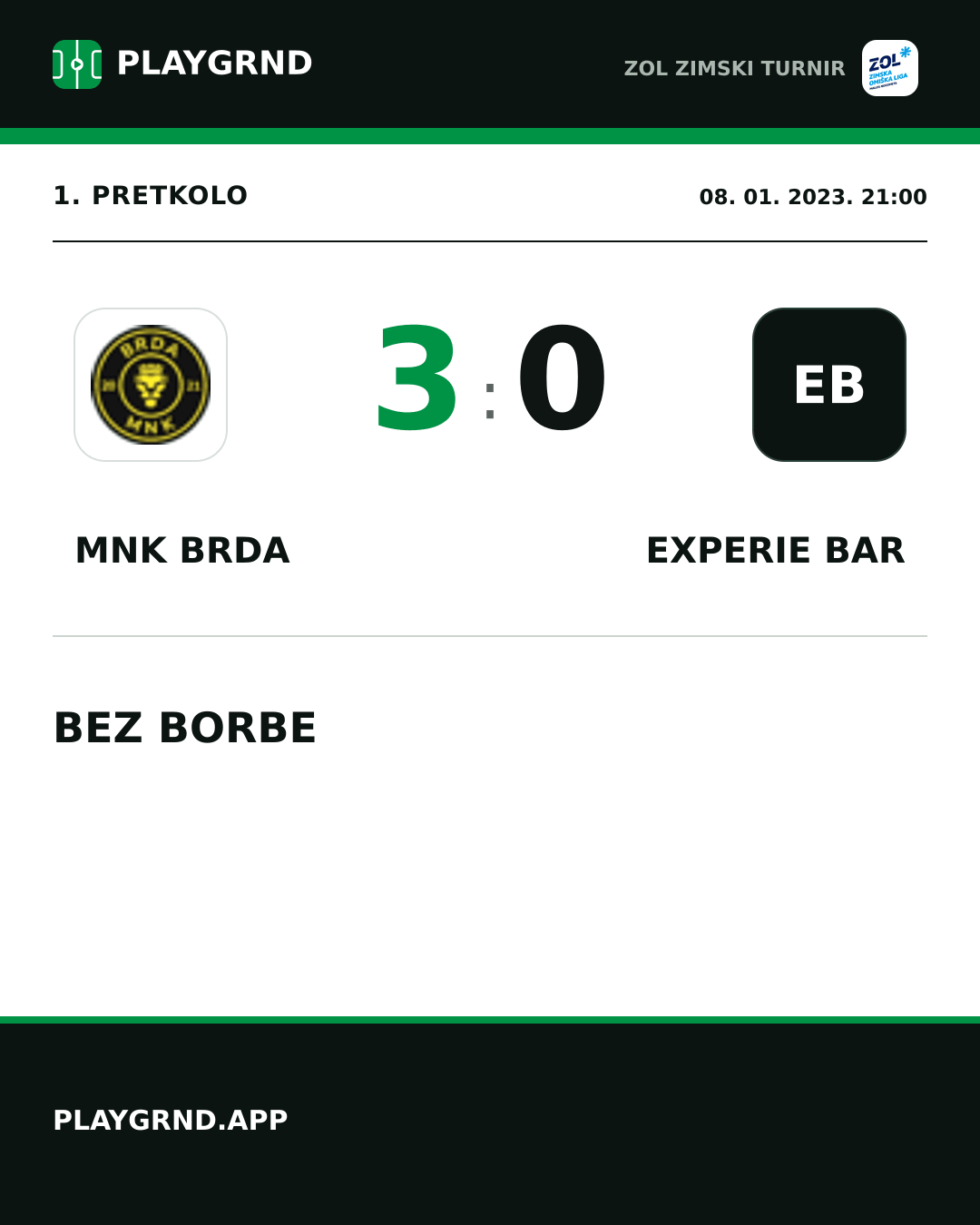 Instagram slika: Mnk Brda 3:0 Experie Bar