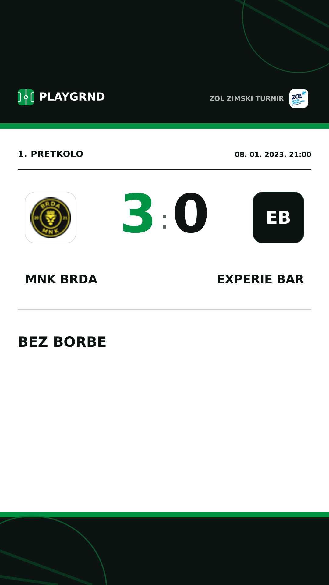 Instagram slika: Mnk Brda 3:0 Experie Bar