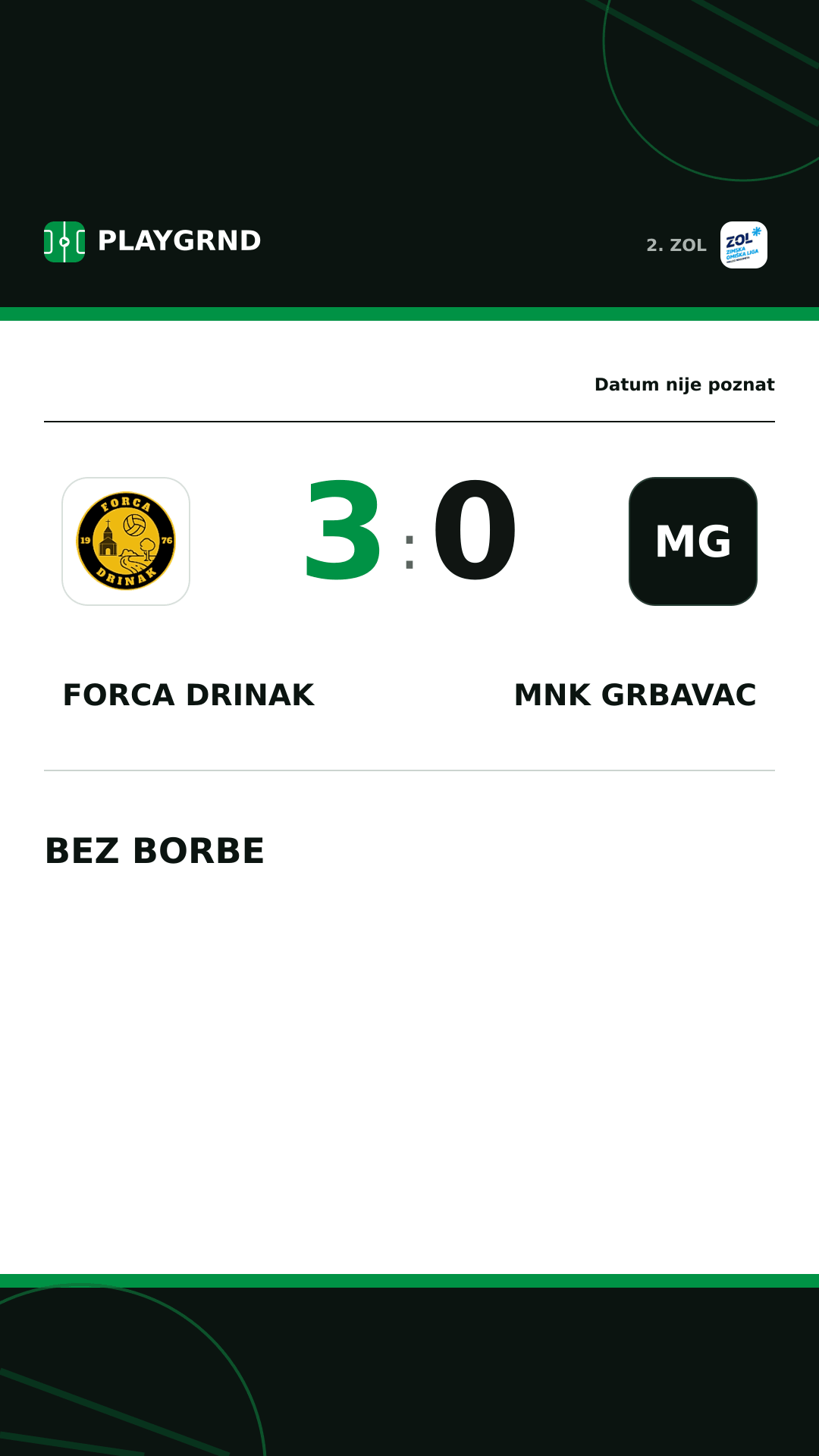 Instagram slika: Forca Drinak 3:0 MNK Grbavac