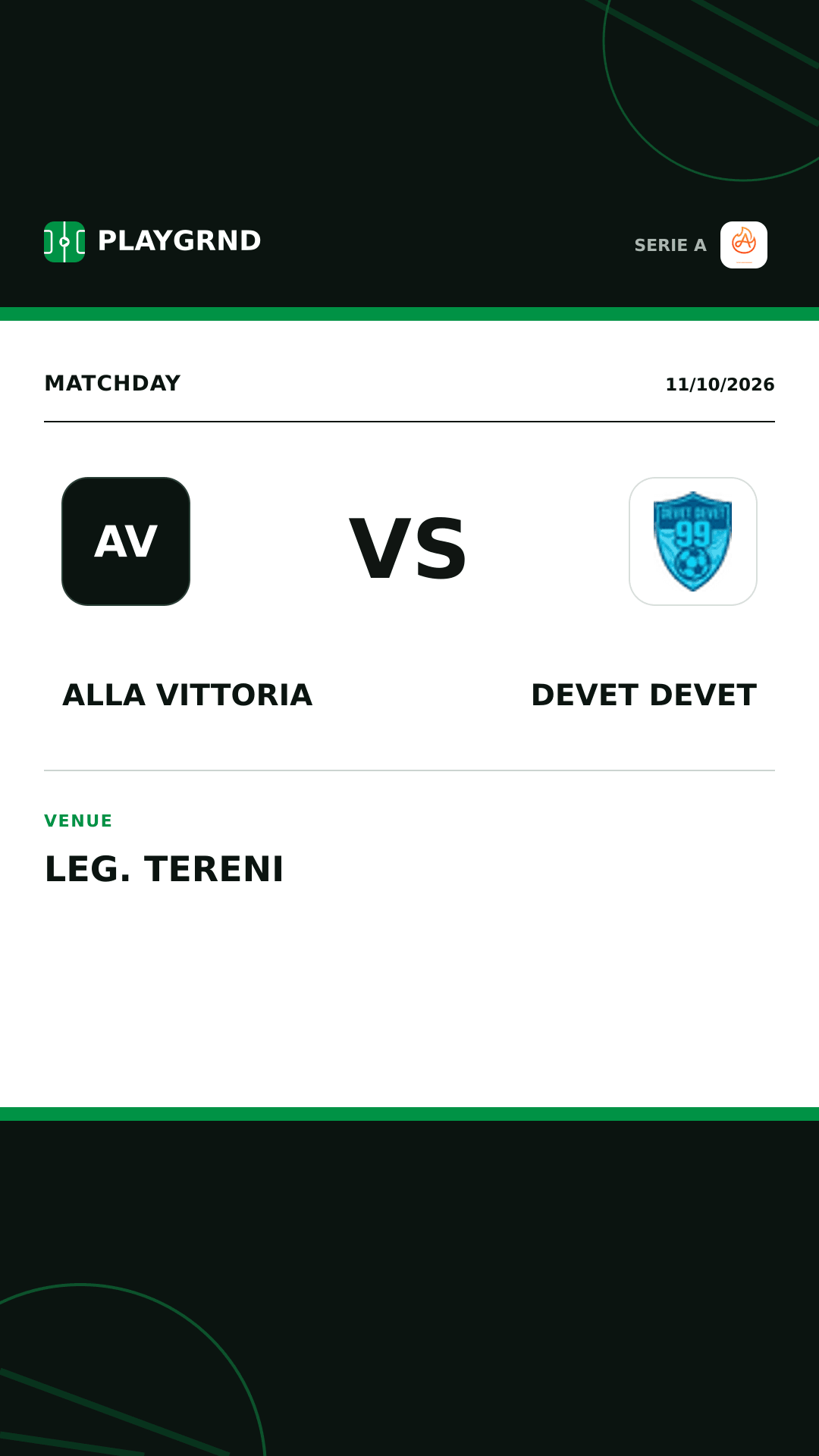 Instagram artwork: Alla Vittoria vs Devet Devet