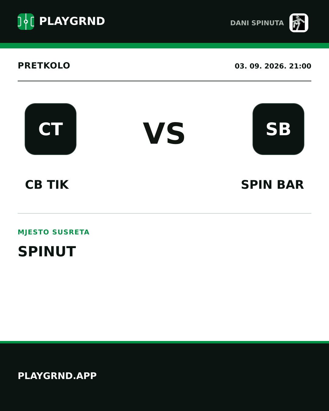 Instagram slika: CB Tik vs Spin Bar
