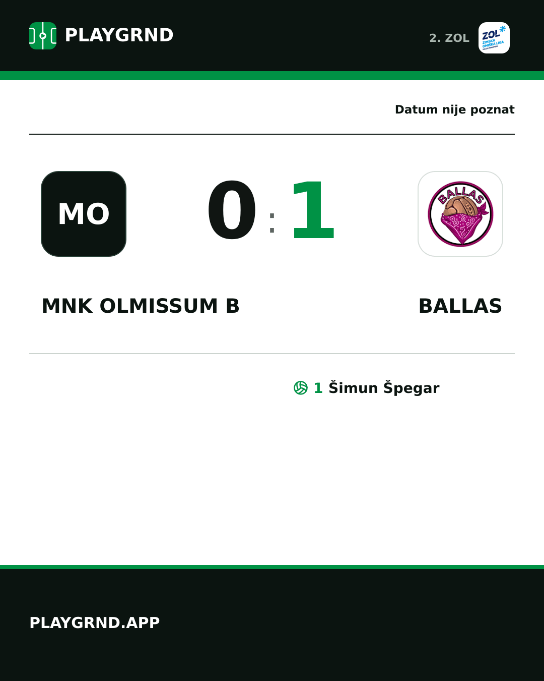 Instagram slika: MNK Olmissum B 0:1 Ballas