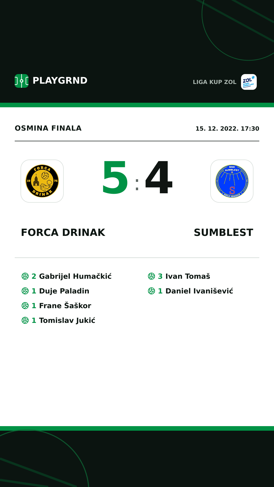 Instagram slika: Forca Drinak 5:4 Sumblest