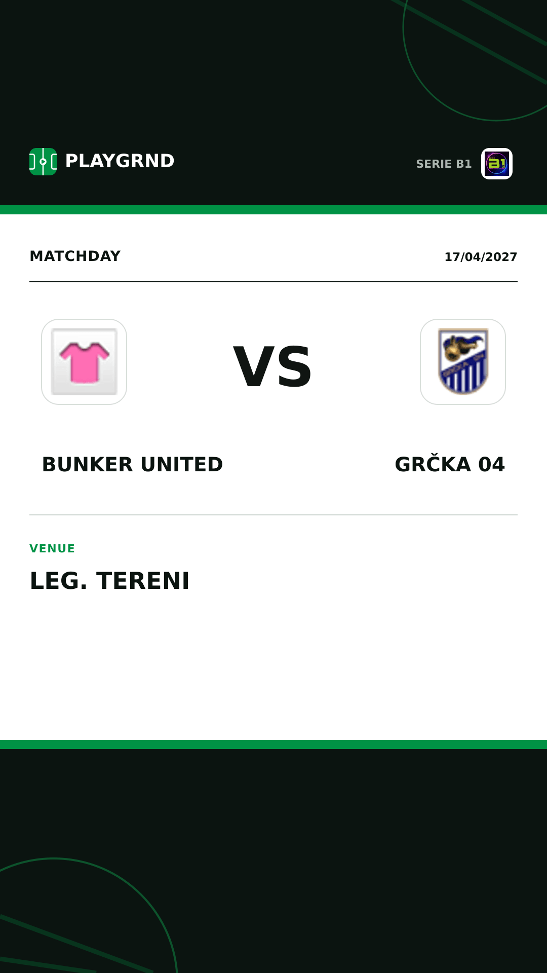 Instagram artwork: Bunker United vs Grčka 04