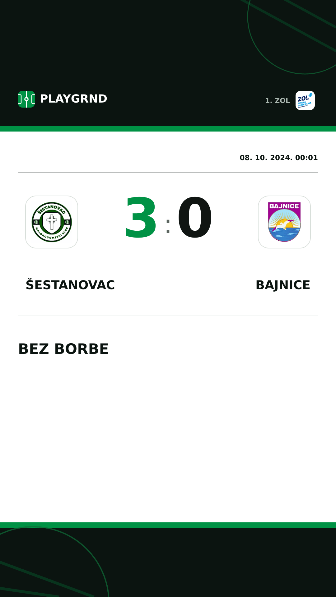 Instagram slika: Šestanovac 3:0 Bajnice