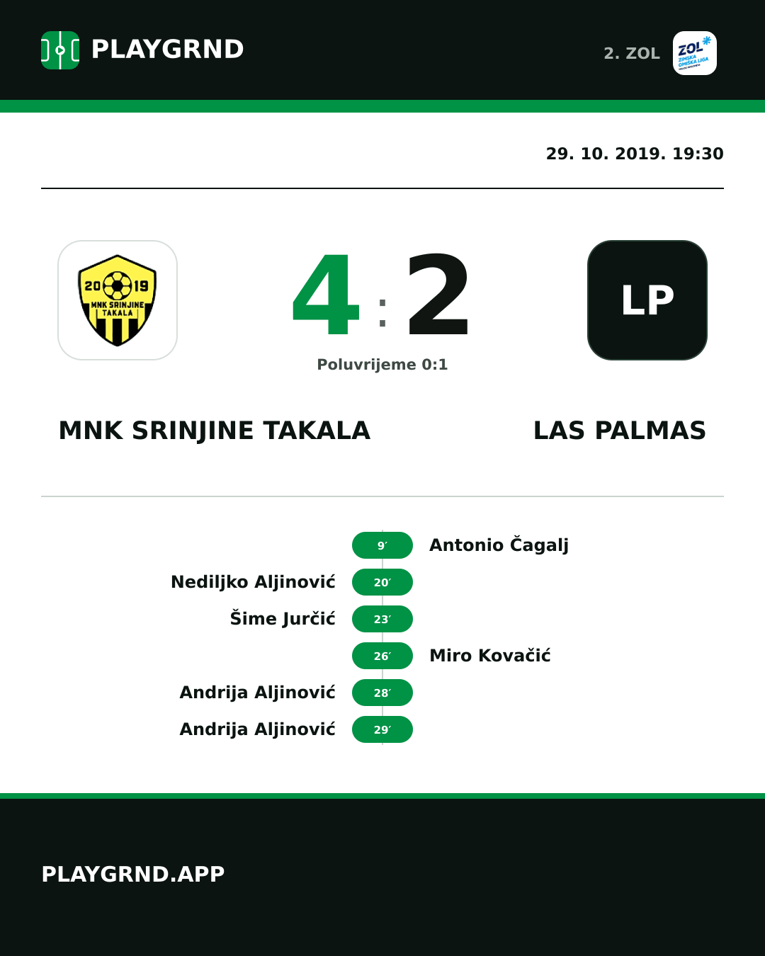 Instagram slika: MNK Srinjine Takala 4:2 Las Palmas