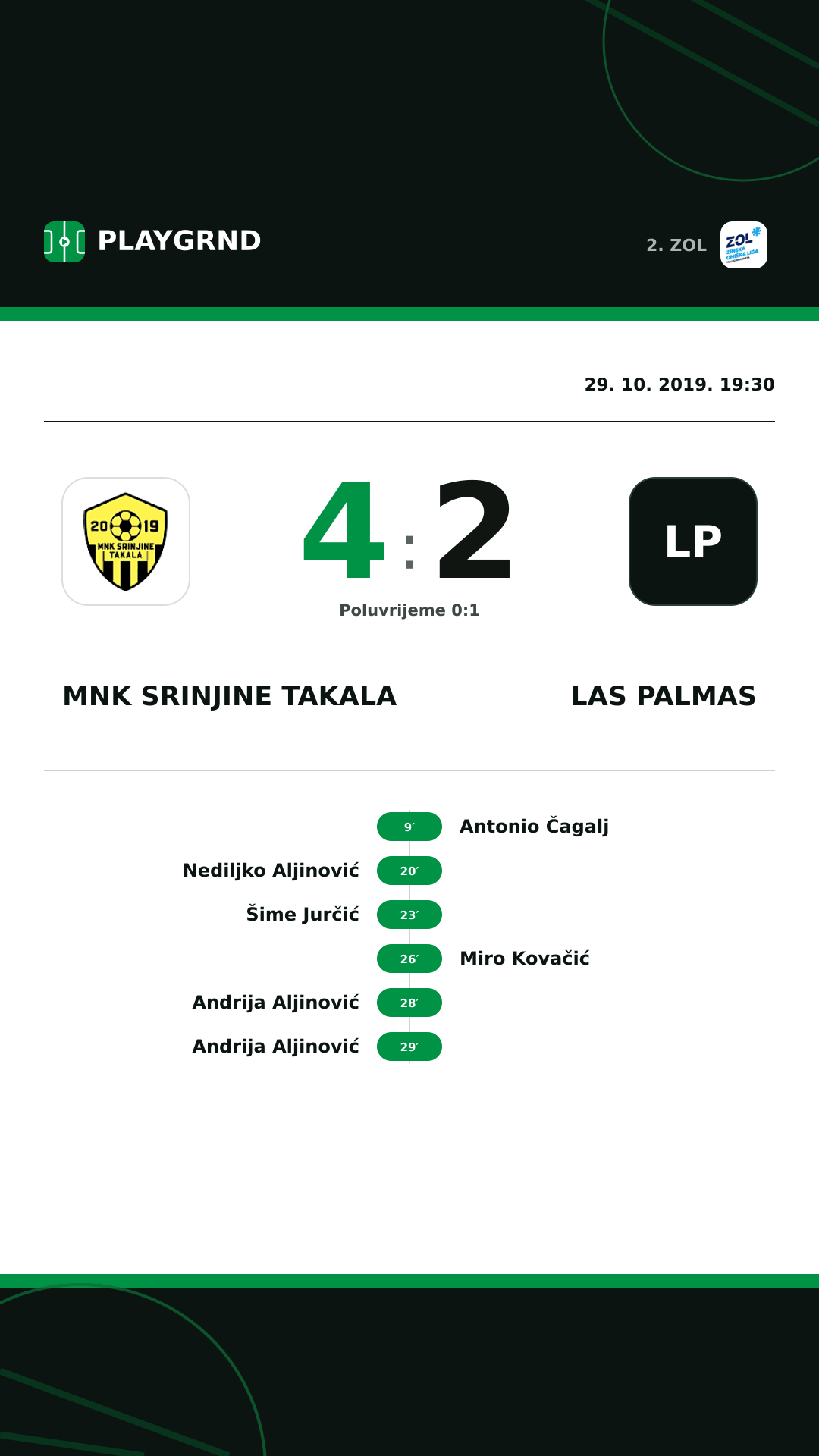Instagram slika: MNK Srinjine Takala 4:2 Las Palmas