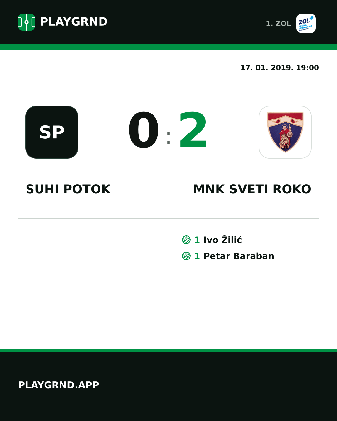 Instagram slika: Suhi Potok 0:2 MNK Sveti Roko