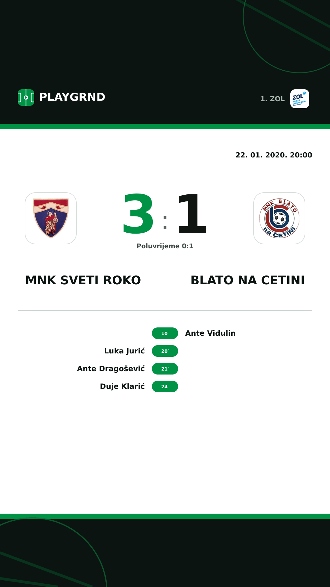 Instagram slika: MNK Sveti Roko 3:1 Blato na Cetini