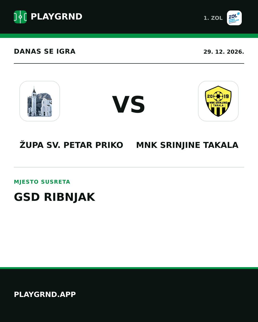 Instagram slika: Župa Sv. Petar Priko vs MNK Srinjine Takala