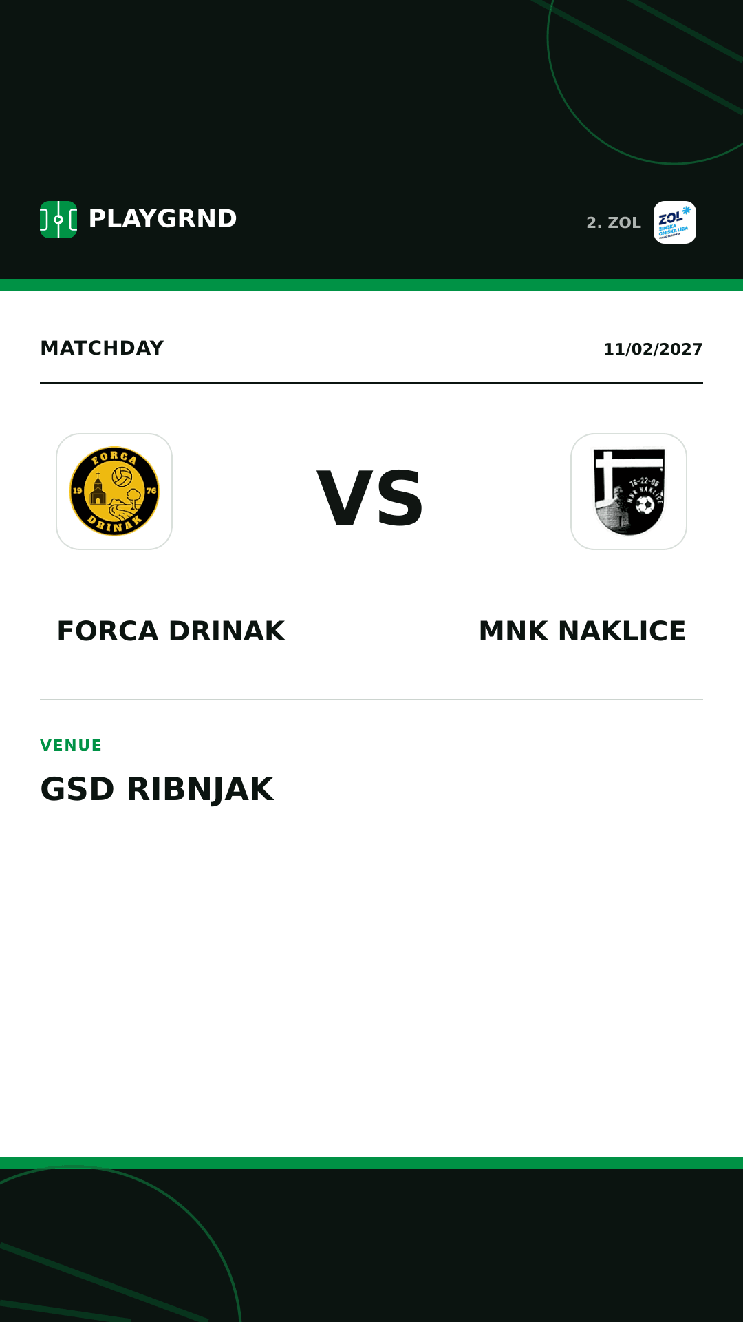 Instagram artwork: Forca Drinak vs MNK Naklice