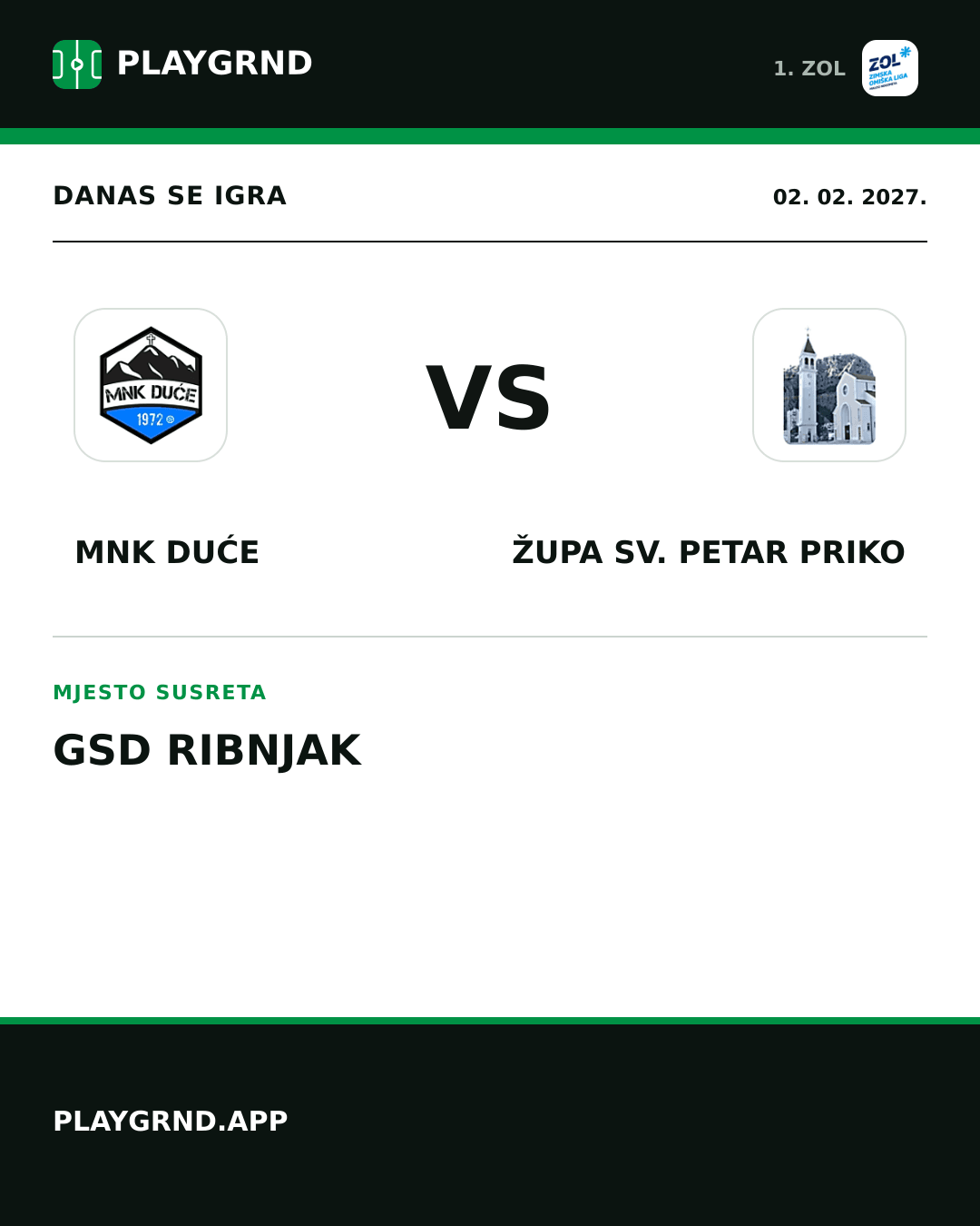 Instagram slika: MNK Duće vs Župa Sv. Petar Priko