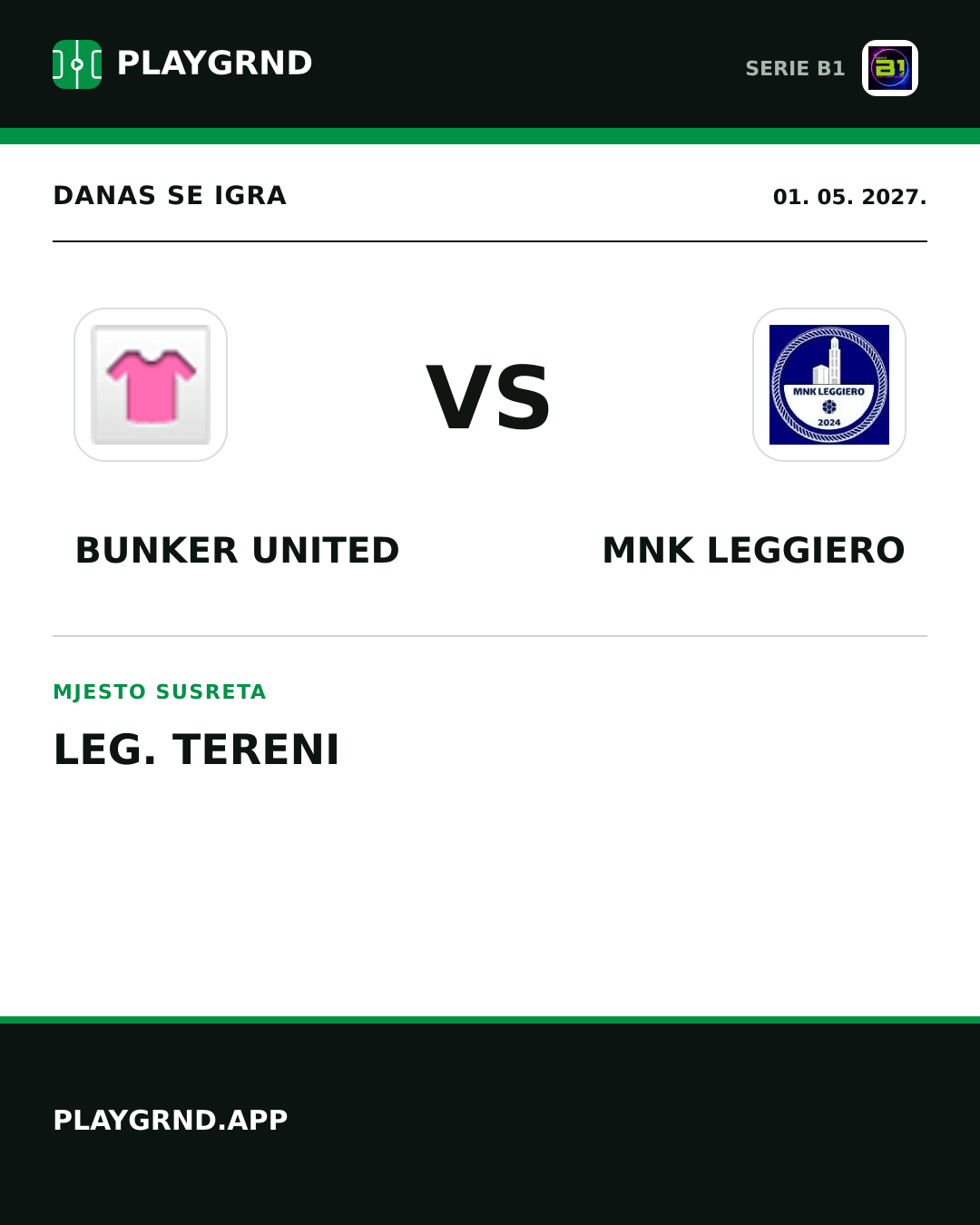 Instagram slika: Bunker United vs MNK Leggiero