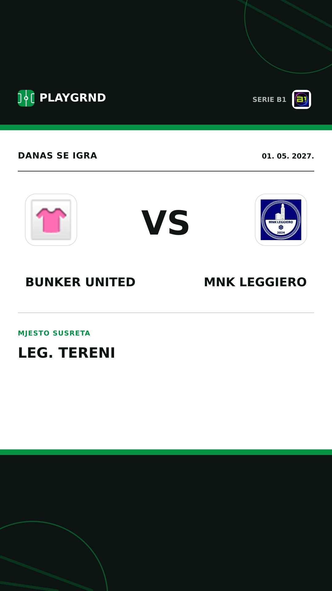 Instagram slika: Bunker United vs MNK Leggiero