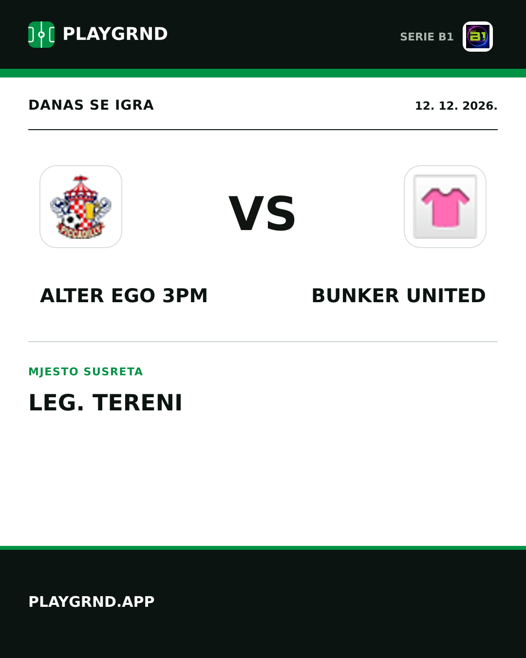 Instagram slika: Alter Ego 3PM vs Bunker United