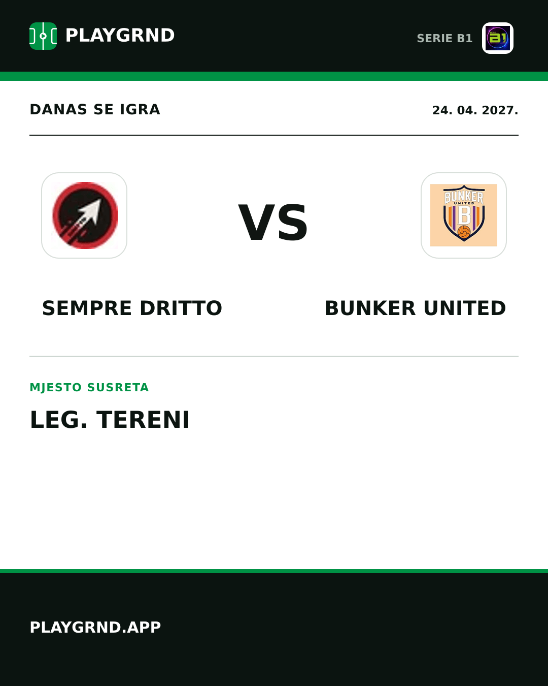 Instagram slika: Sempre Dritto vs Bunker United