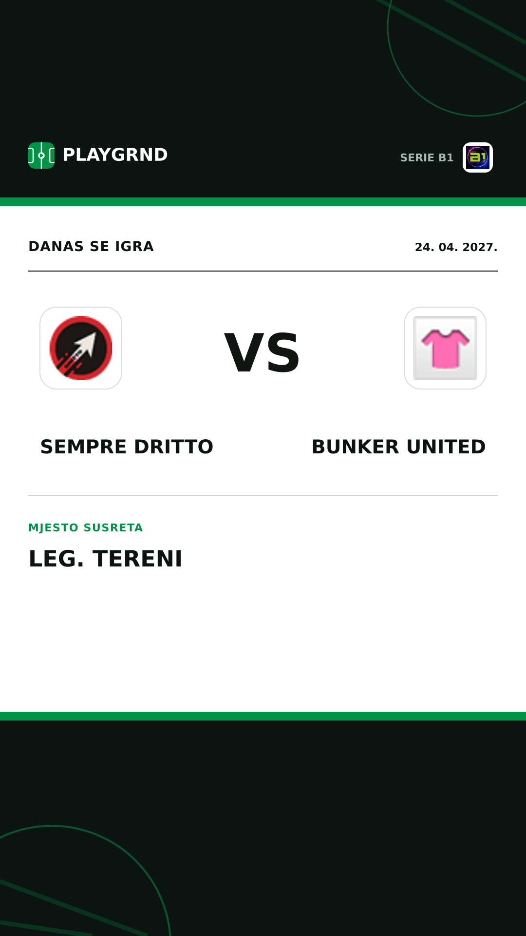 Instagram slika: Sempre Dritto vs Bunker United