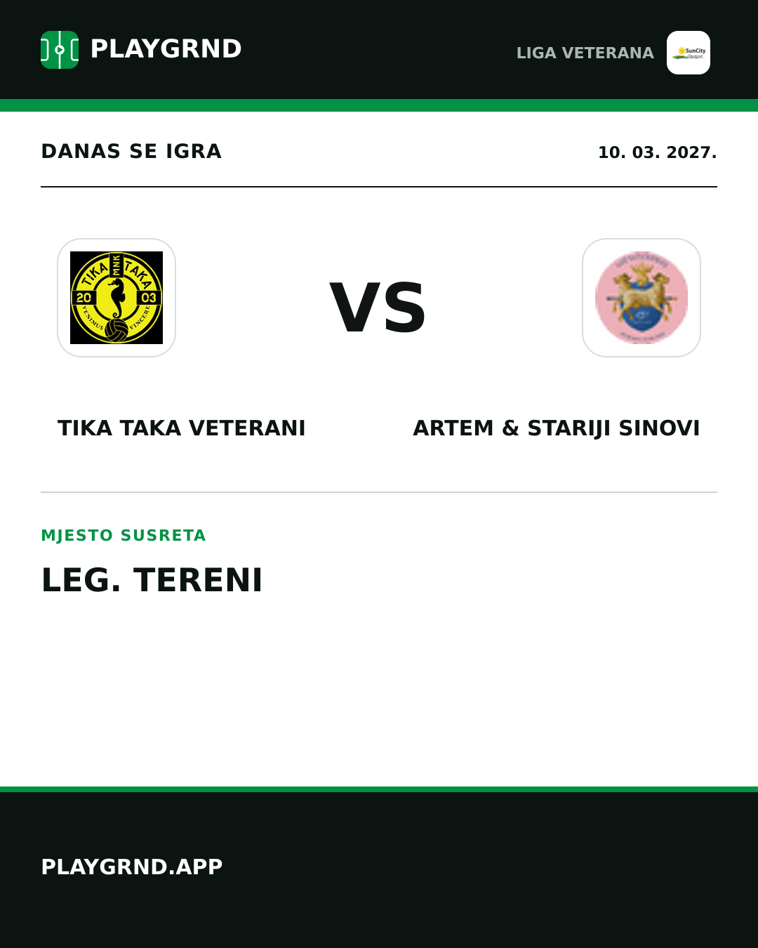Instagram slika: Tika Taka Veterani vs Artem & Stariji Sinovi