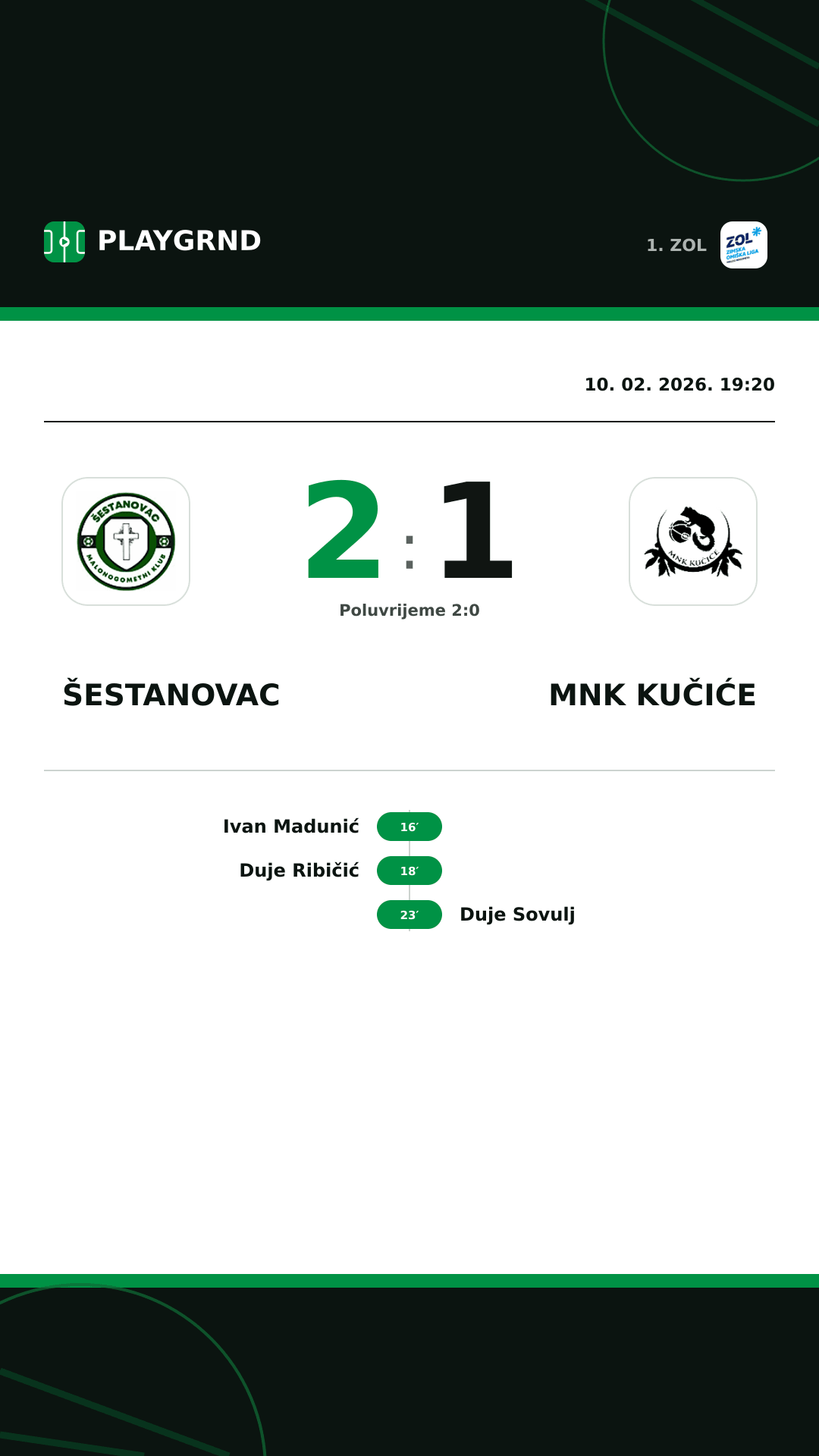 Instagram slika: Šestanovac 2:1 MNK Kučiće