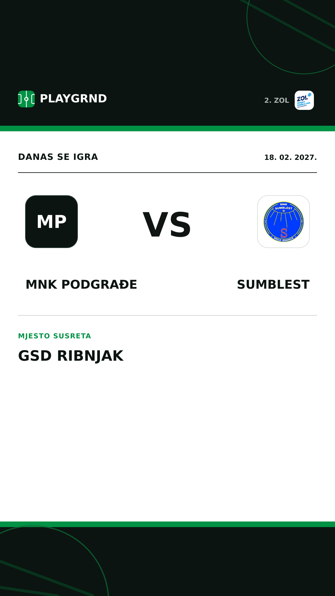 Instagram slika: MNK Podgrađe vs Sumblest