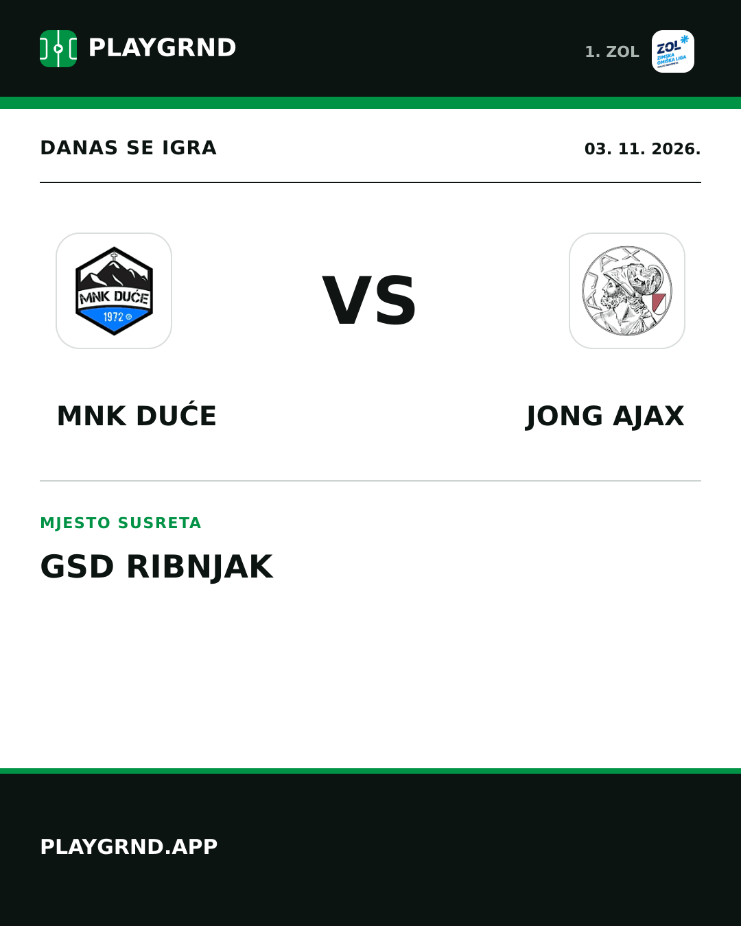 Instagram slika: MNK Duće vs Jong Ajax