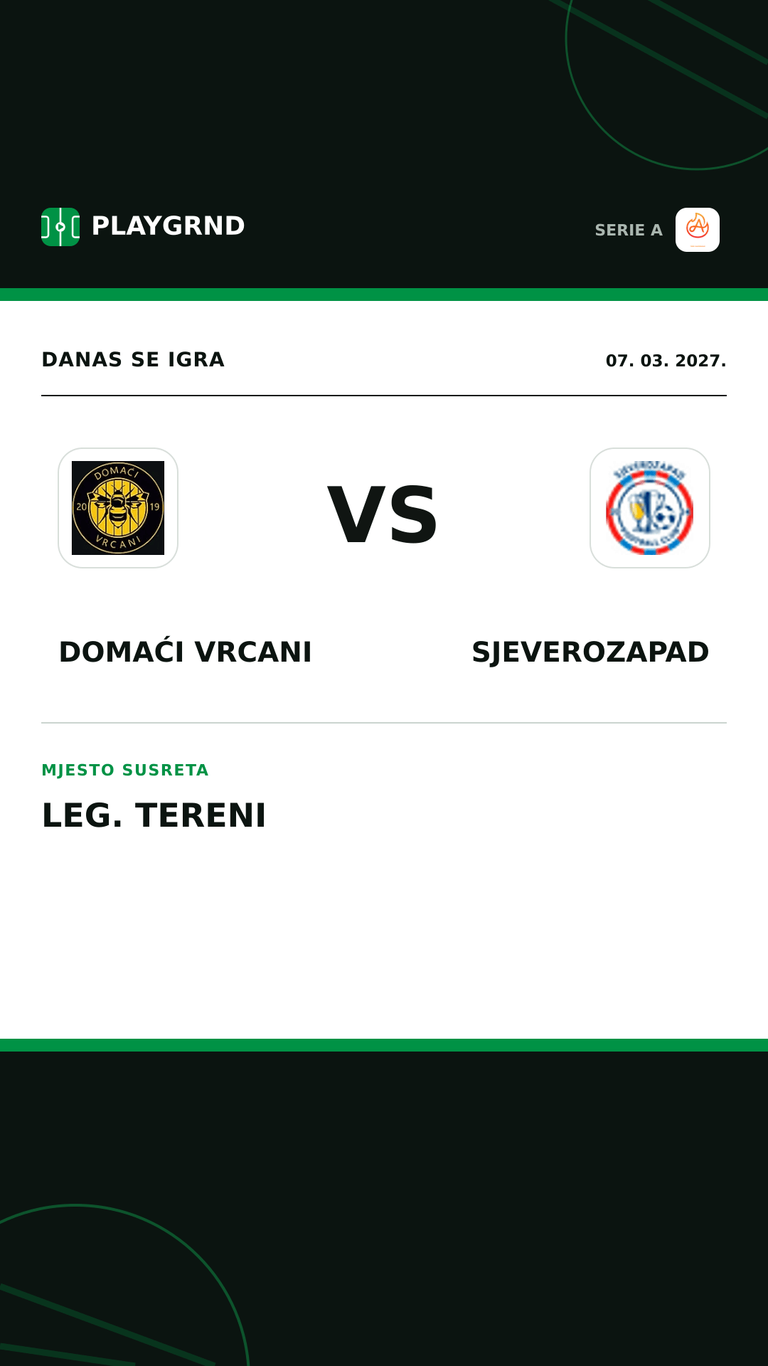 Instagram slika: Domaći Vrcani vs Sjeverozapad