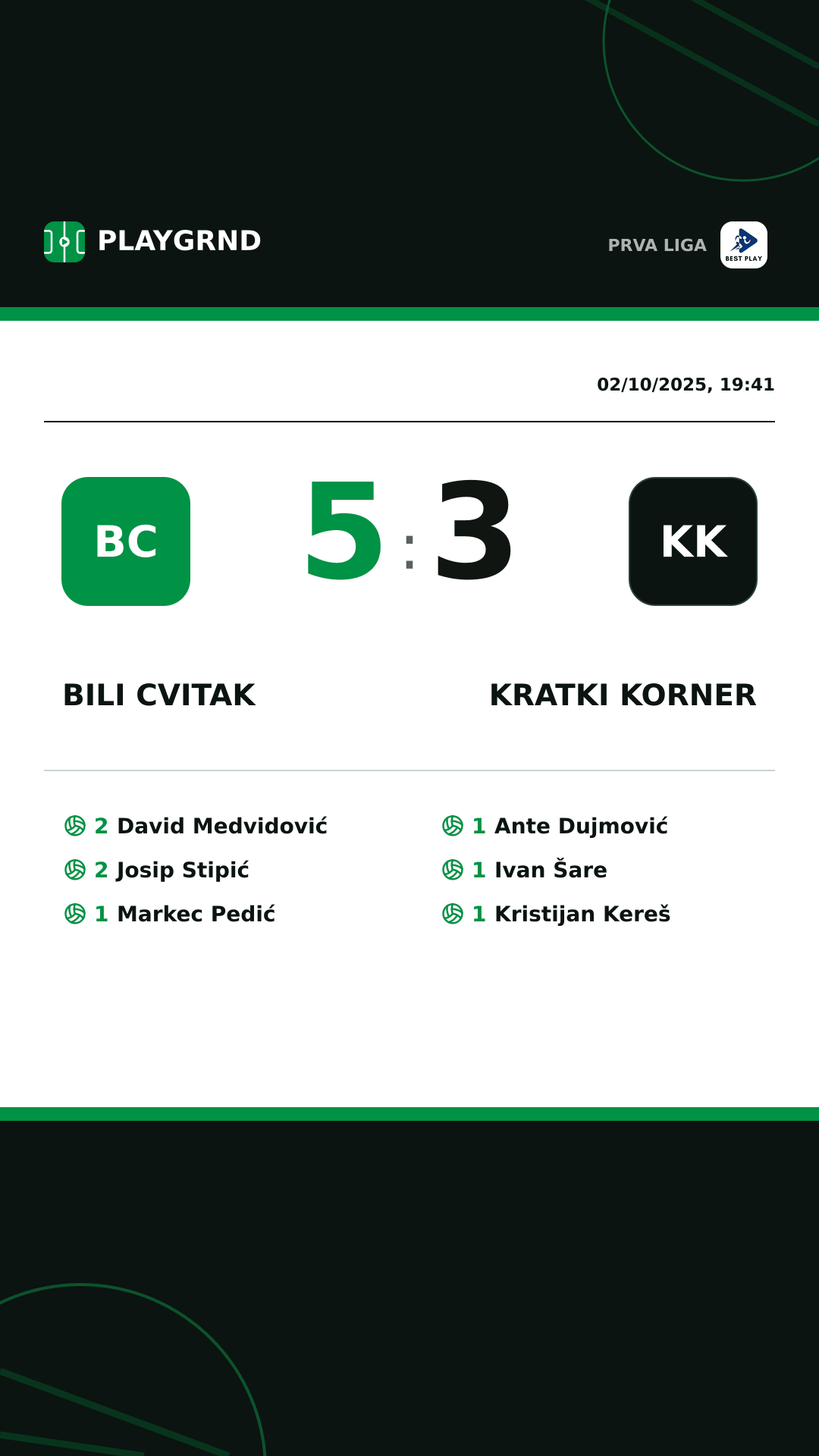 Instagram artwork: Bili Cvitak 5:3 Kratki Korner
