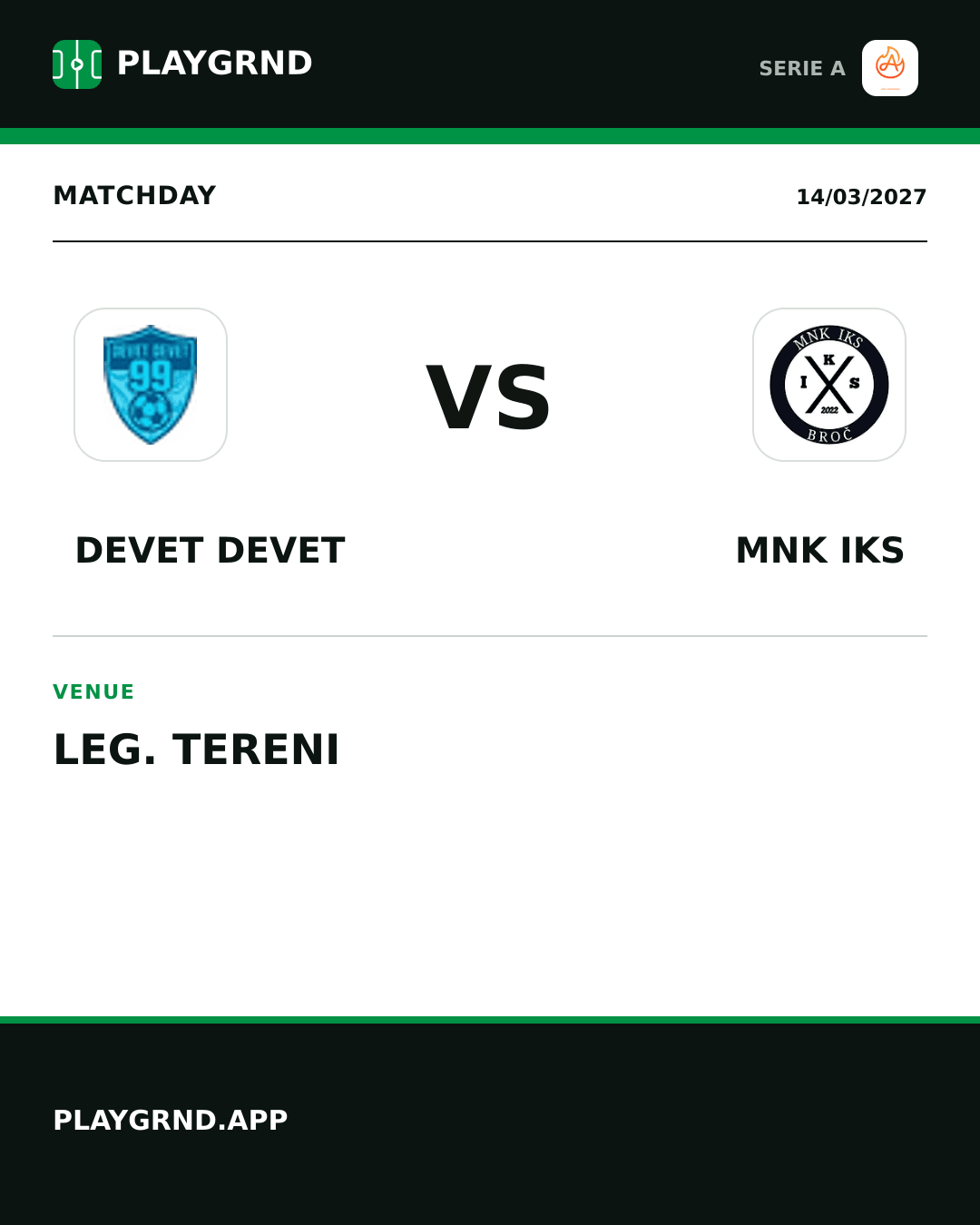 Instagram artwork: Devet Devet vs MNK IKS