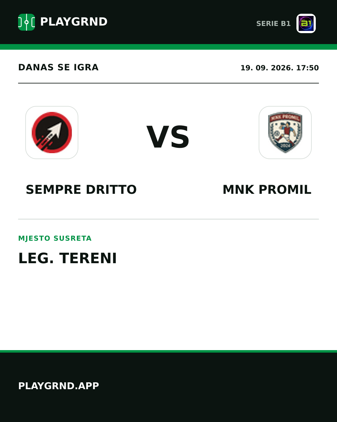 Instagram slika: Sempre Dritto vs Mnk Promil