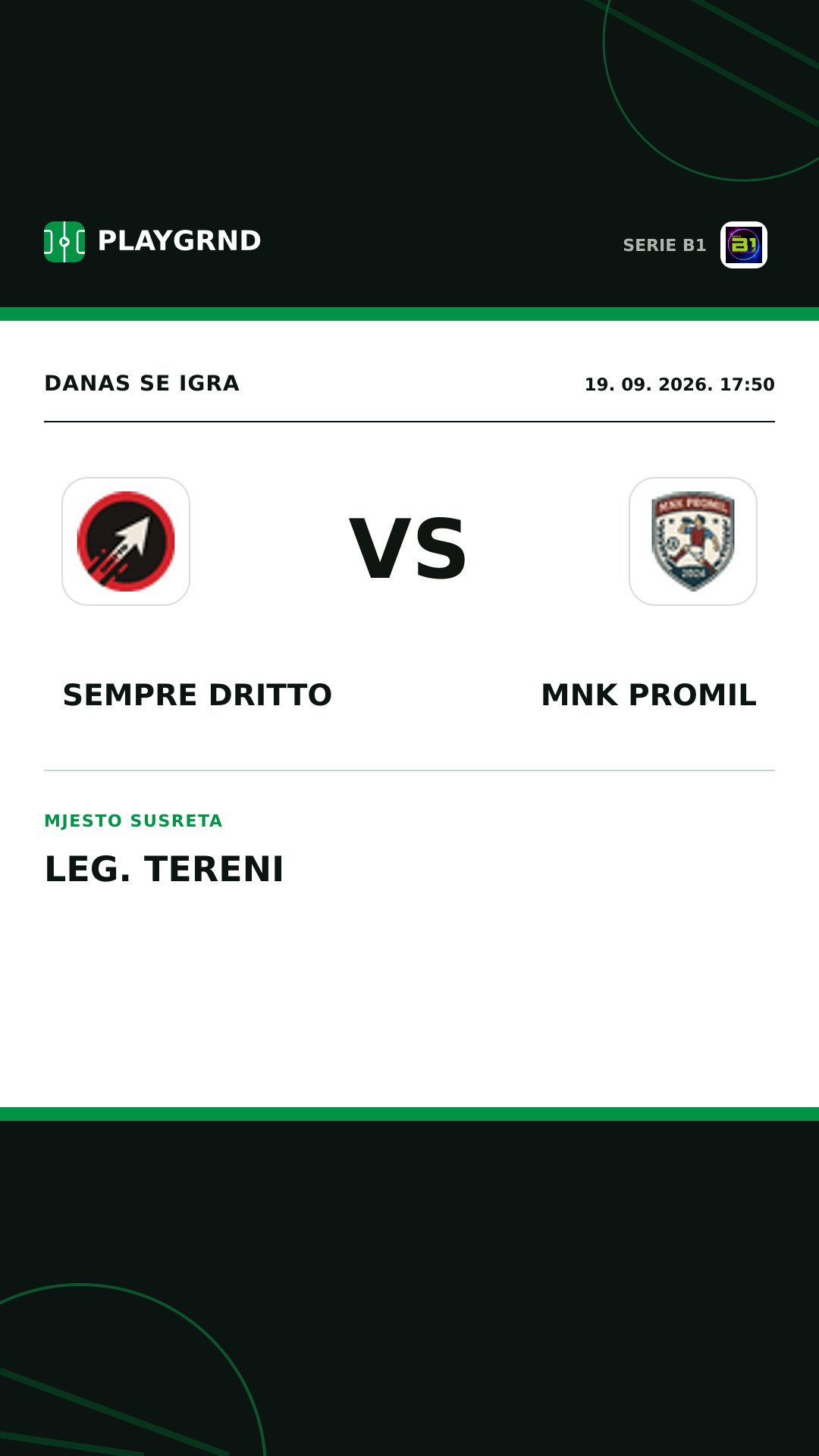 Instagram slika: Sempre Dritto vs Mnk Promil