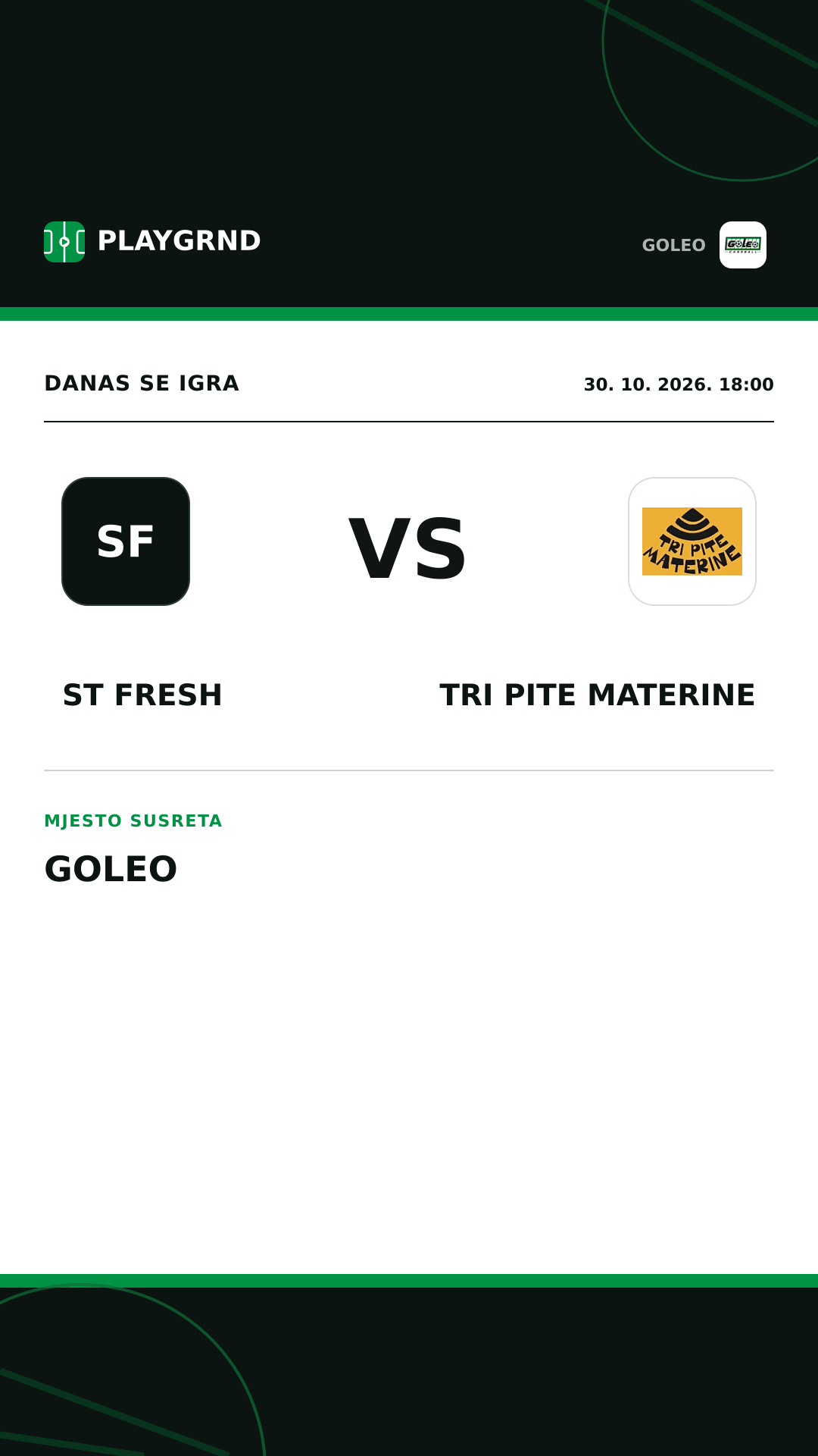 Instagram slika: ST Fresh vs Tri Pite Materine