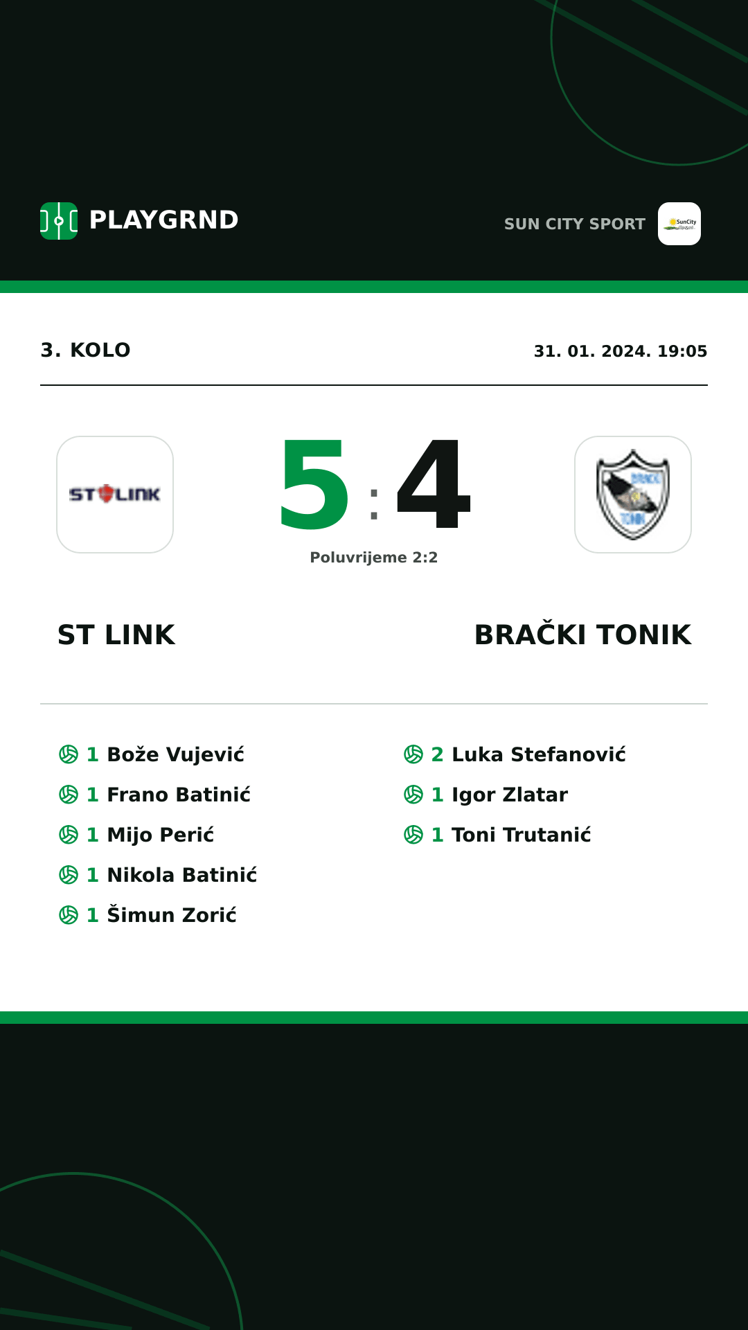Instagram slika: ST Link 5:4 Brački Tonik