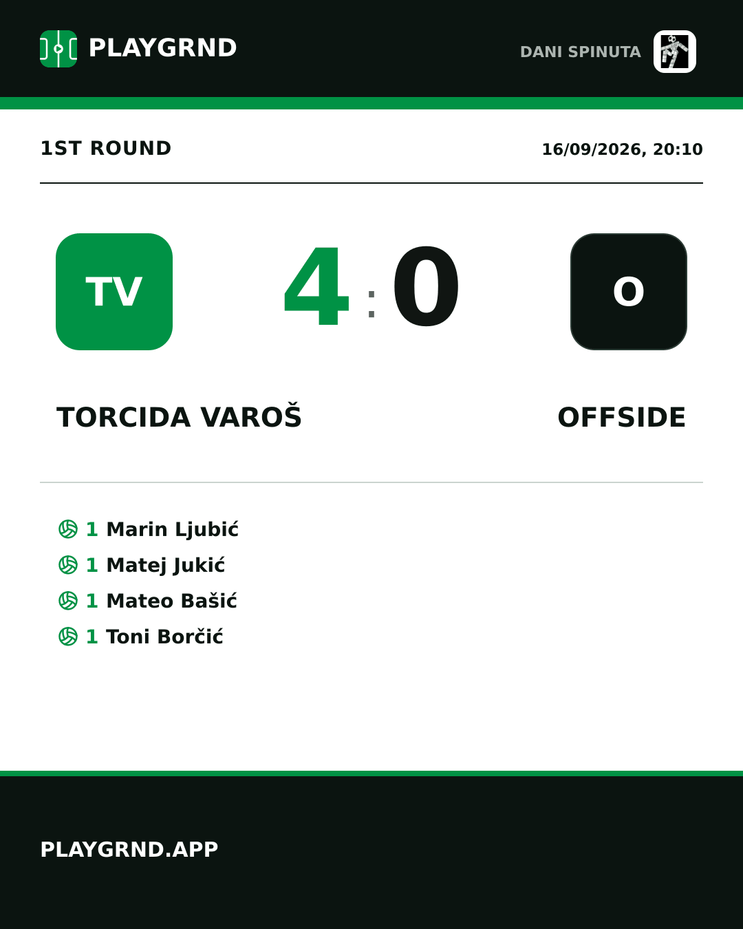 Instagram artwork: Torcida Varoš 4:0 Offside