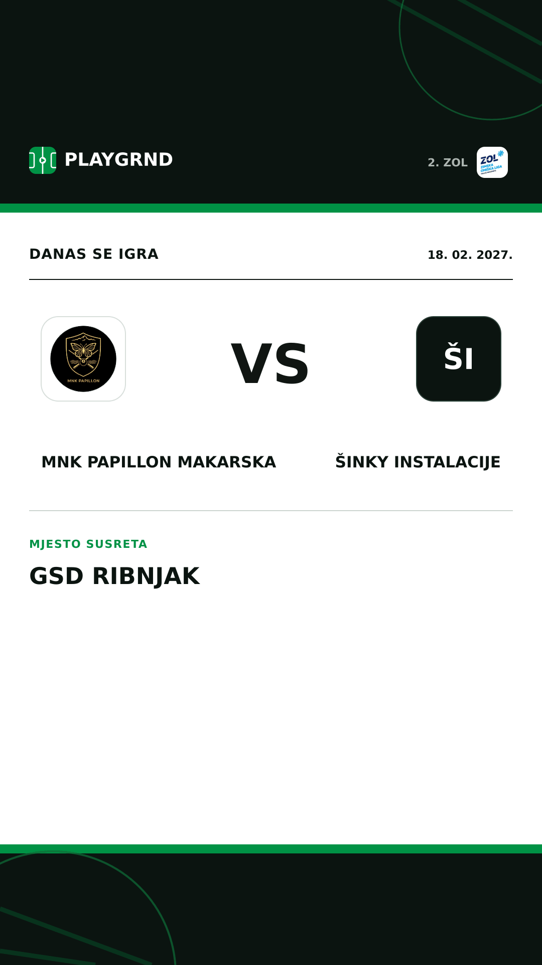Instagram slika: MNK Papillon Makarska vs Šinky Instalacije