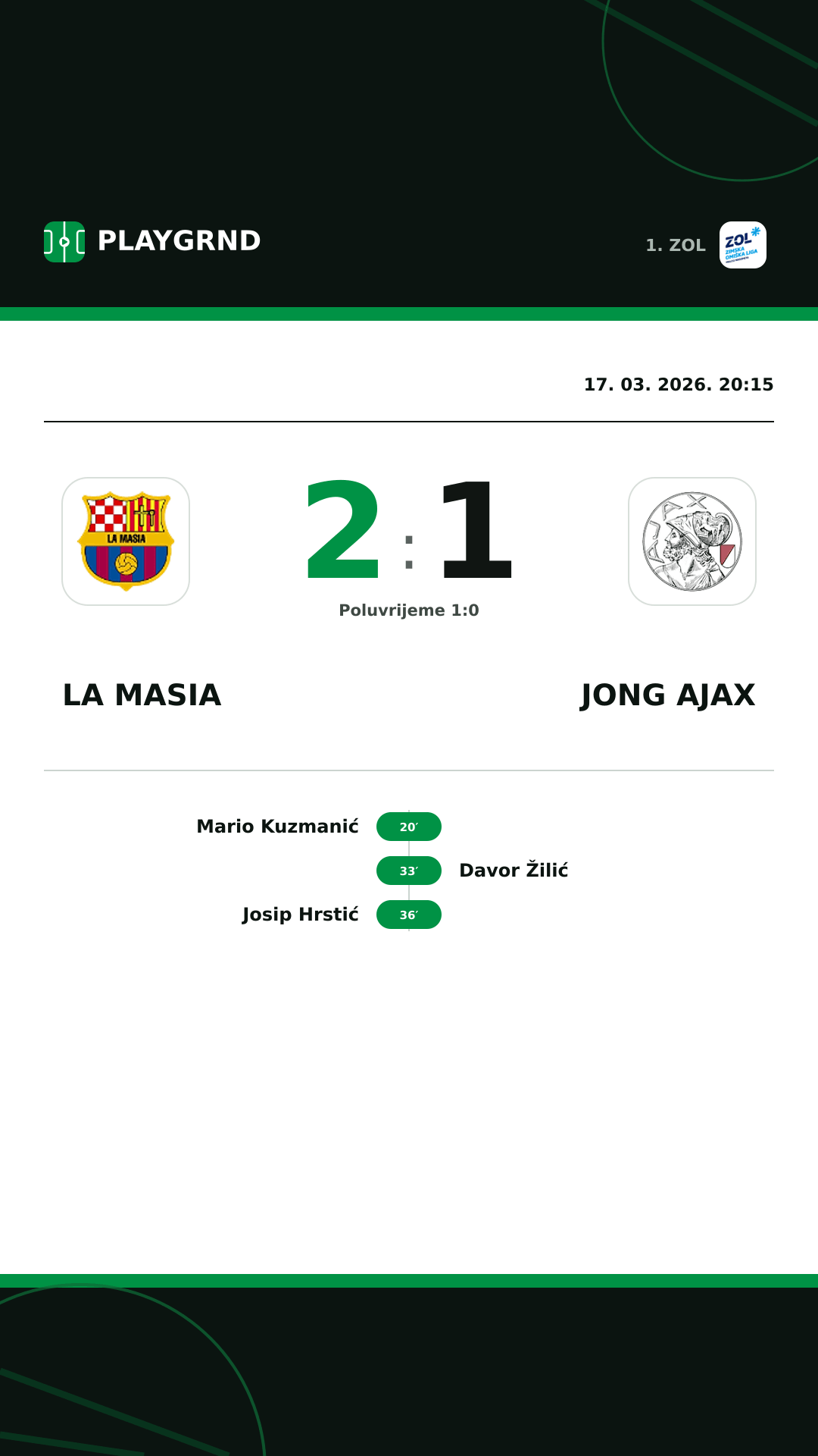 Instagram slika: La Masia 2:1 Jong Ajax