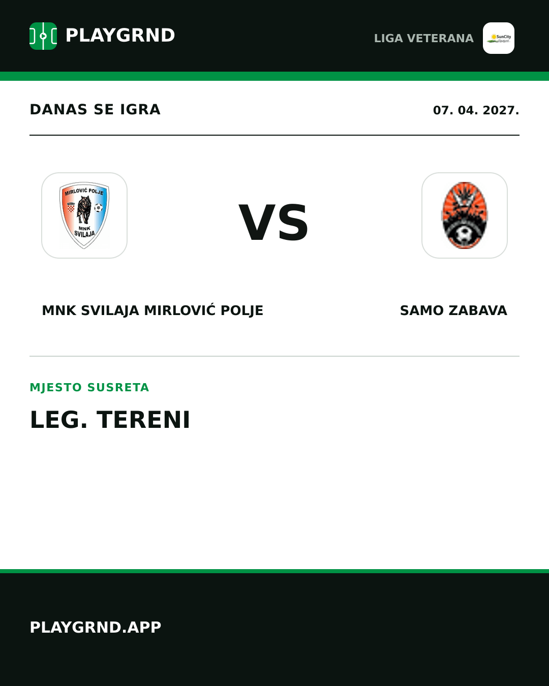 Instagram slika: MNK Svilaja Mirlović Polje vs Samo Zabava